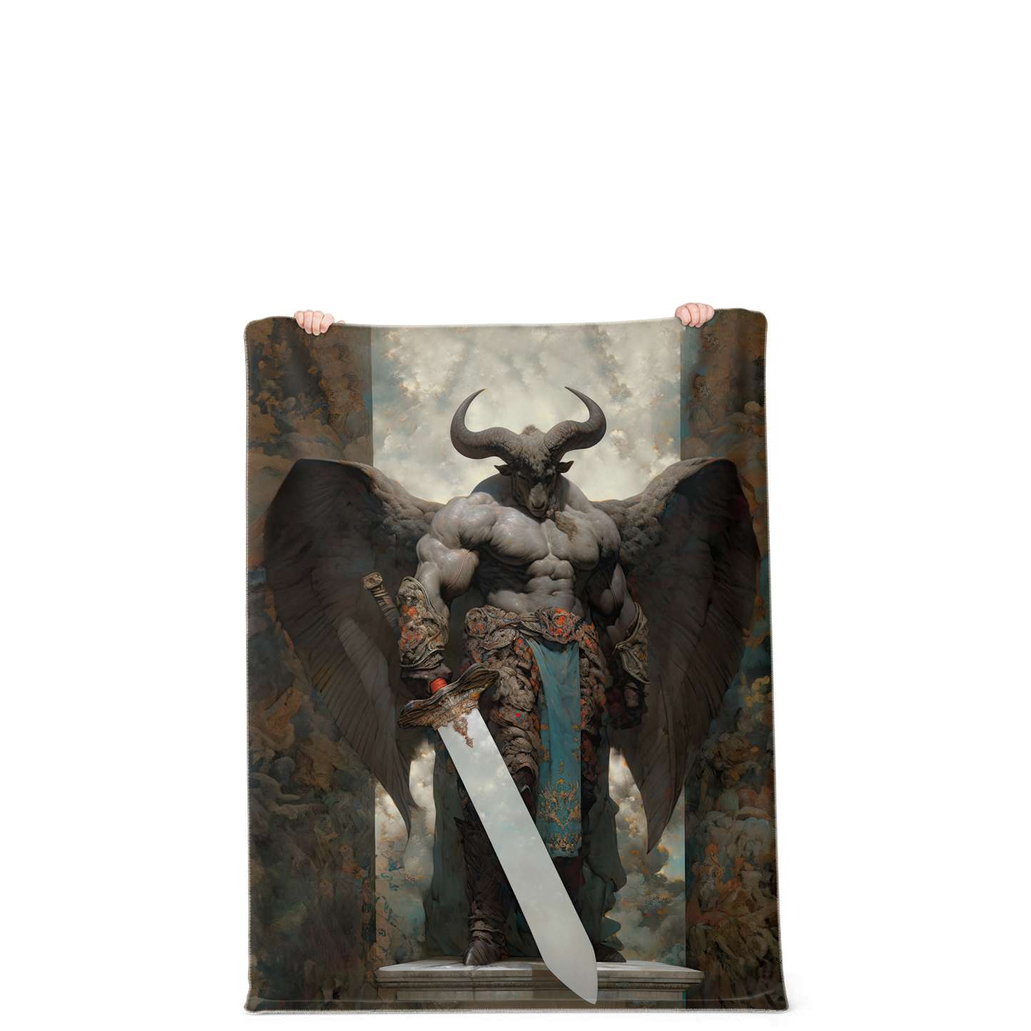 Winged Minotaur Premium Microfleece Blanket