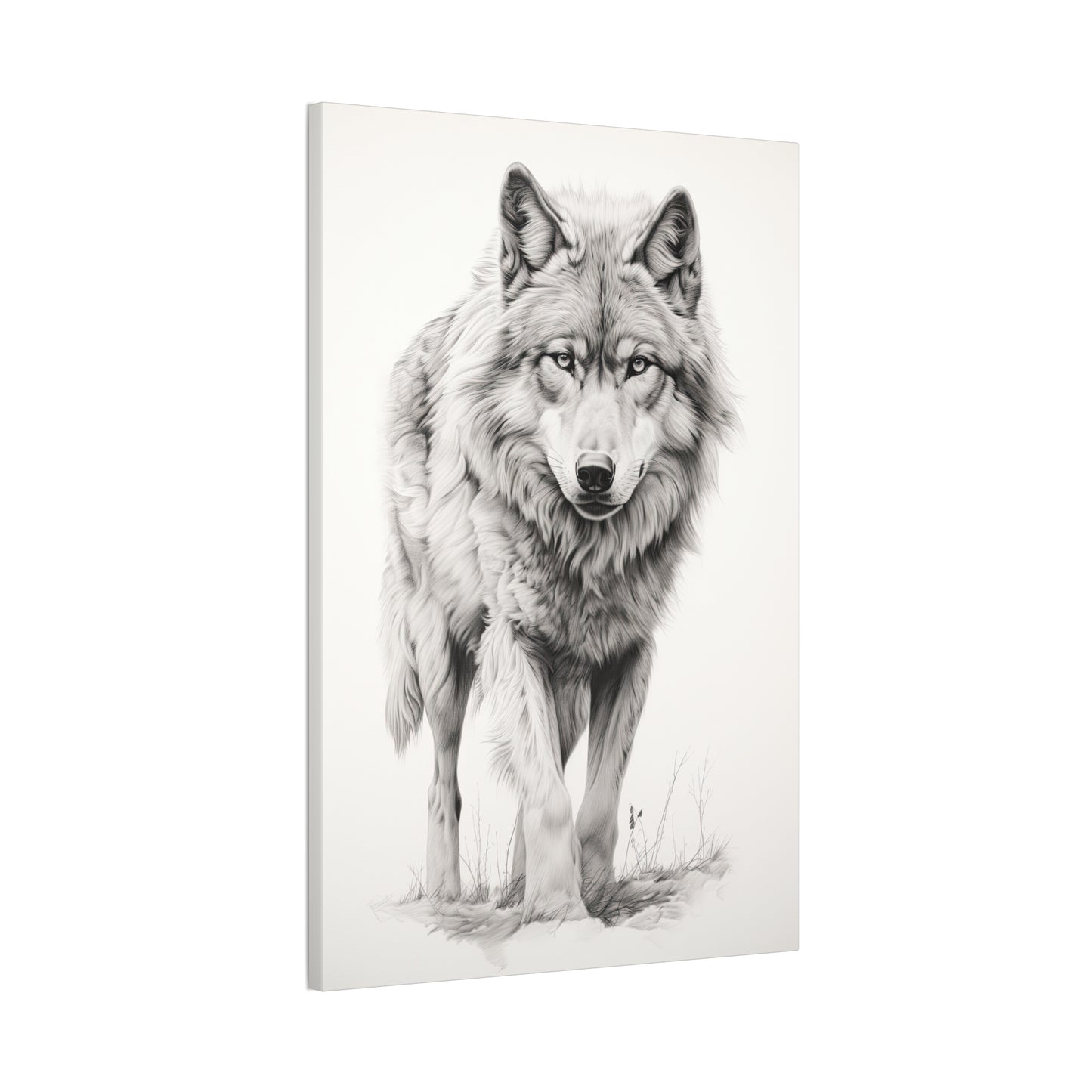 "Wolf Sketch" Canvas Stretched, 0.75" - Print