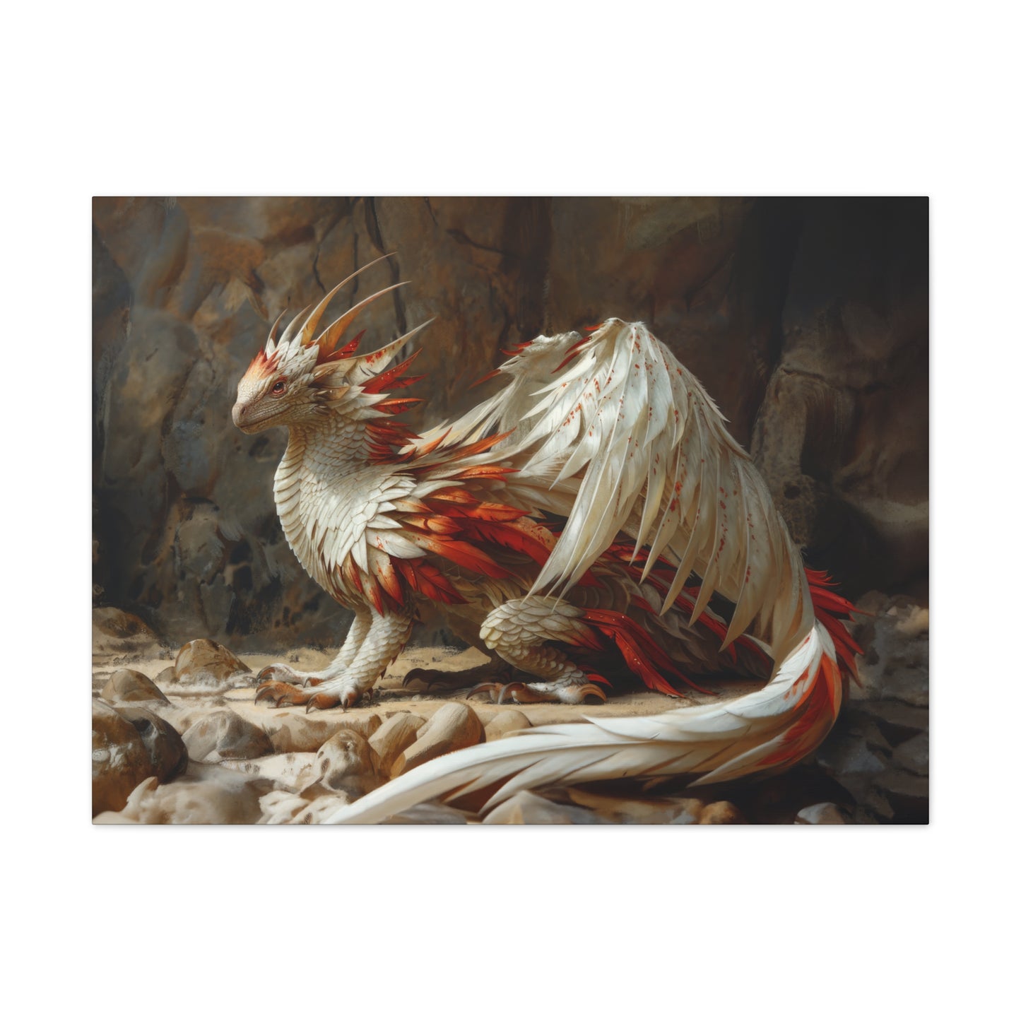 "Snowfire Dragon"  Canvas Stretched, 0.75" - Print