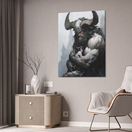 "Horned Protector" Canvas Stretched, 0.75" - Print