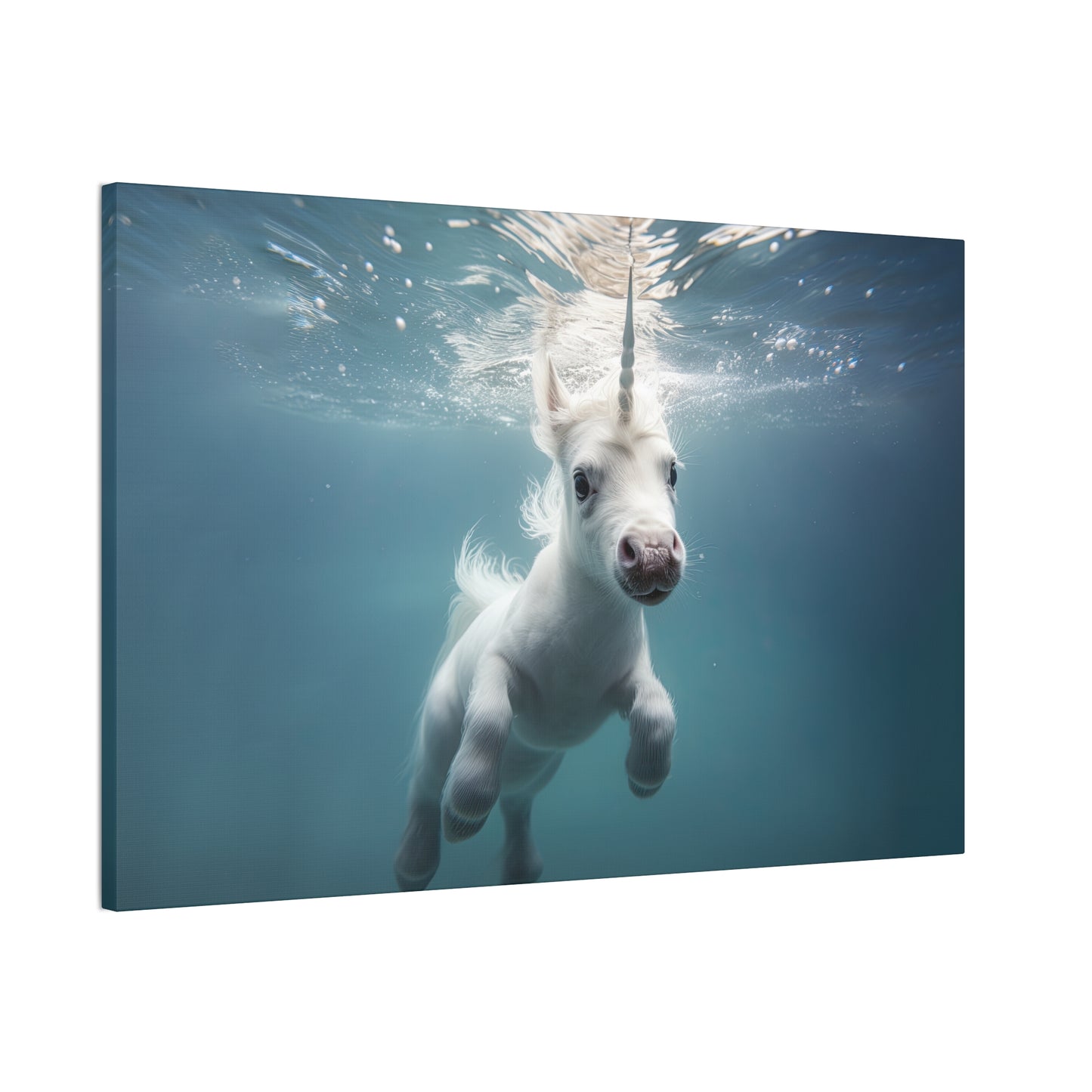 "Unicorns Aquatic Escapade"  Canvas Stretched, 0.75" - Print