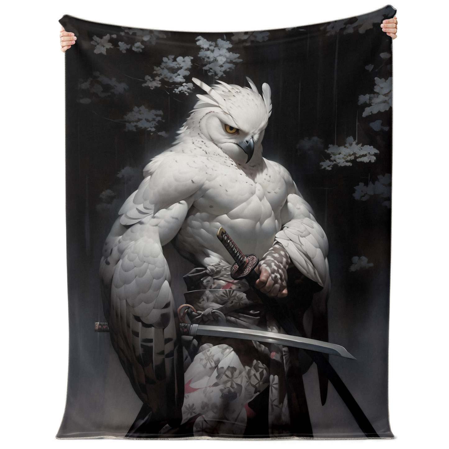 Falcon Owl Samurai Premium Microfleece Blanket