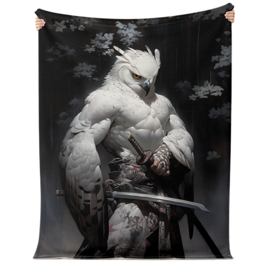 Falcon Owl Samurai Premium Microfleece Blanket