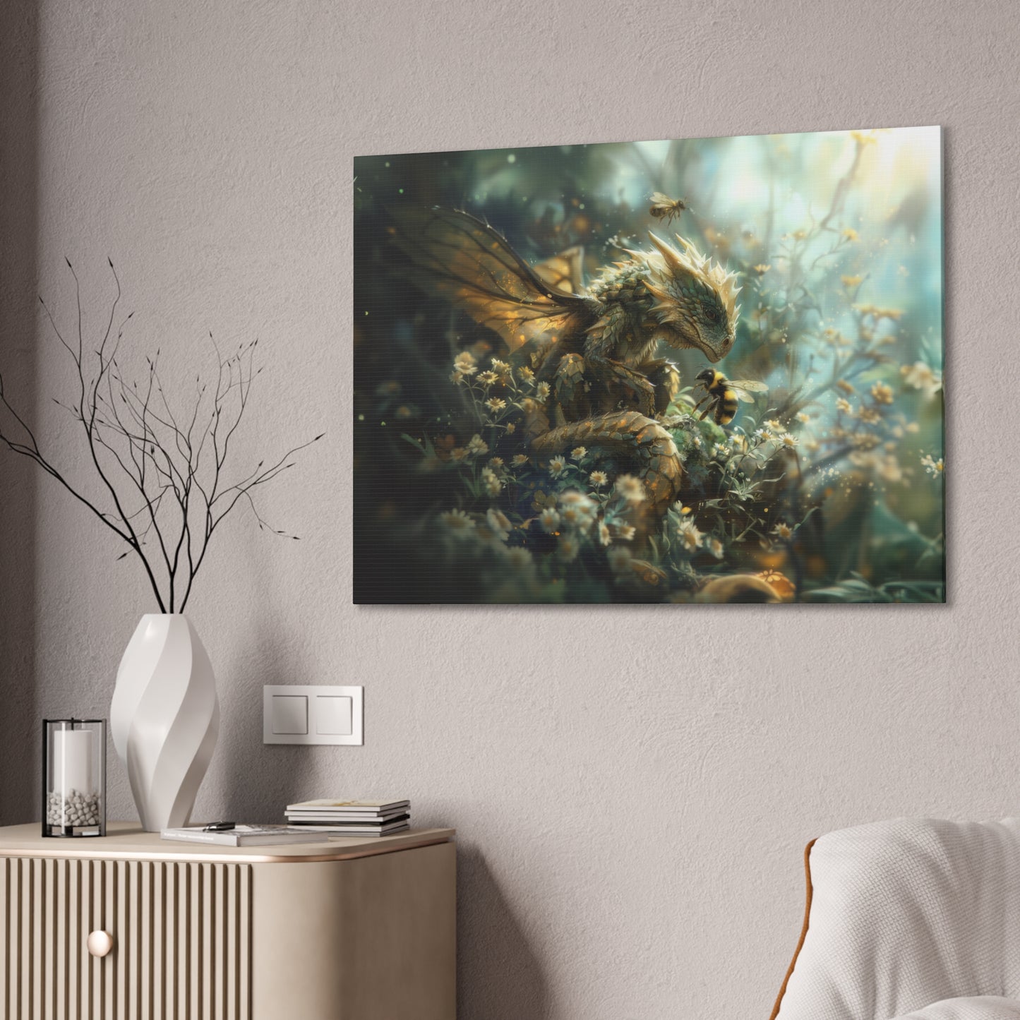 "Bumble Dragon"  Canvas Stretched, 0.75" - Print