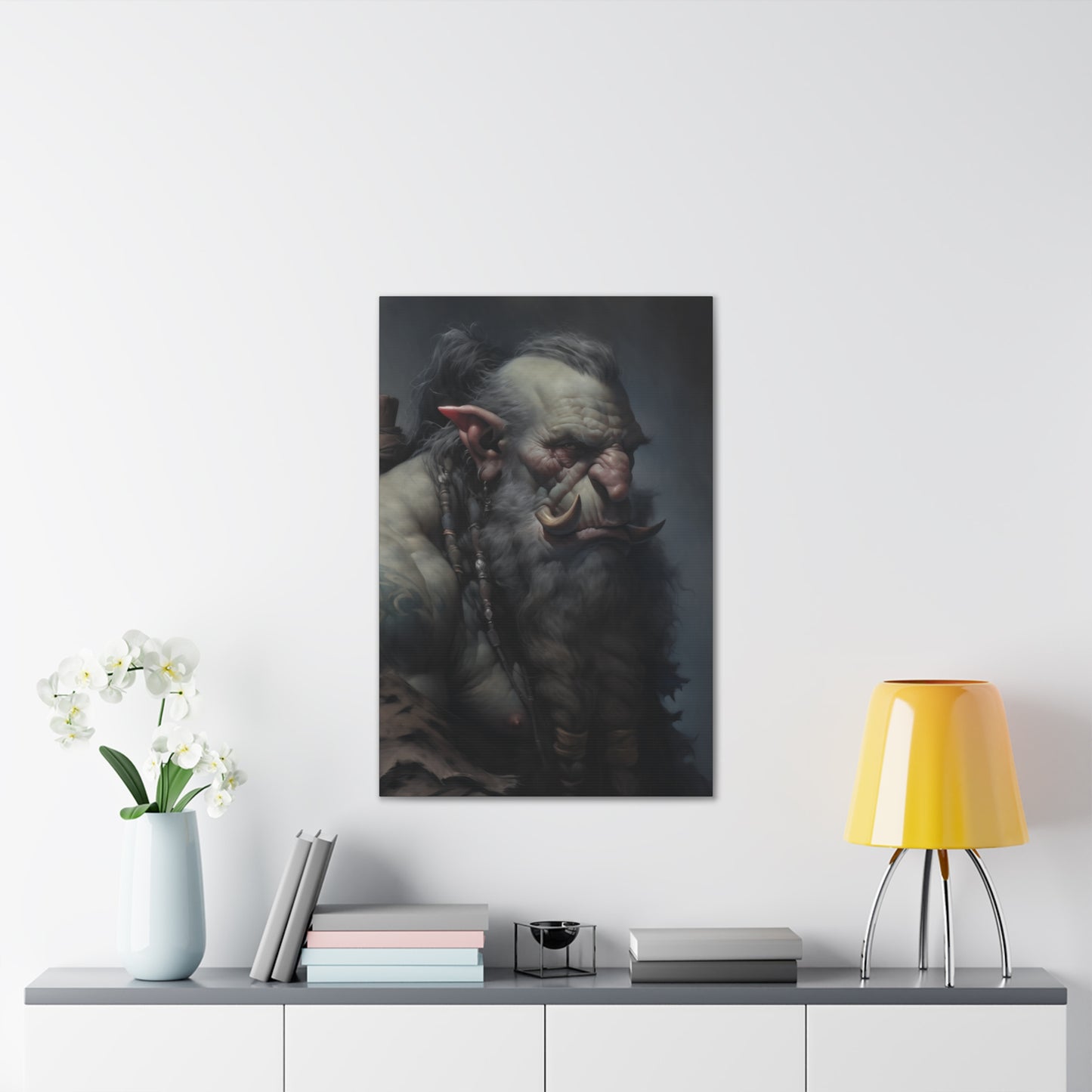 "Troll Warrior Portrait" Canvas Stretched, 0.75" - Print