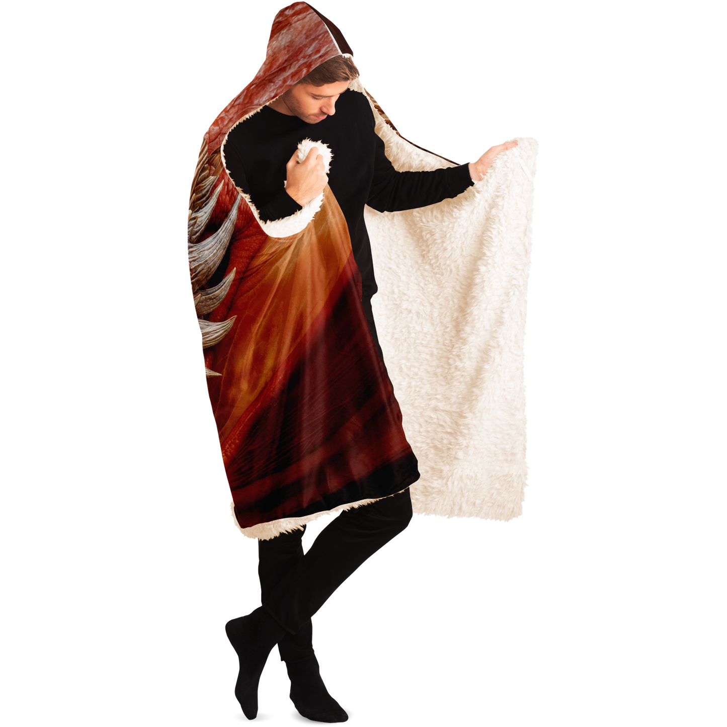 Fiery Gaze Hooded Blanket