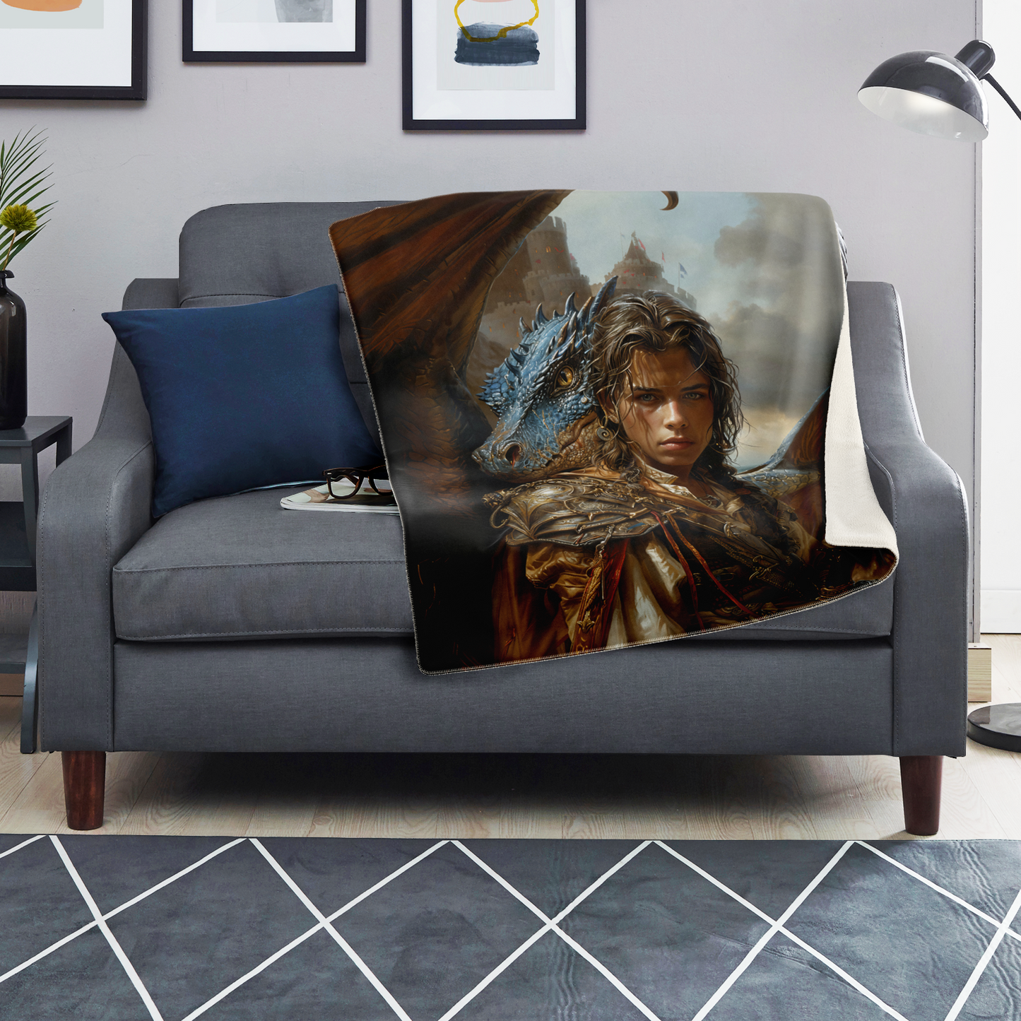 Adventurous Rogue And His Skyward Sidekick Premium Microfleece Blanket