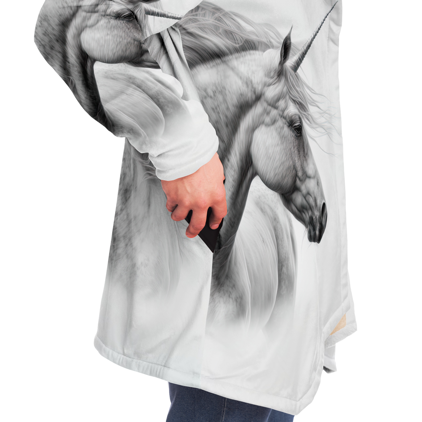 Unicorn Sketch Microfleece Cloak