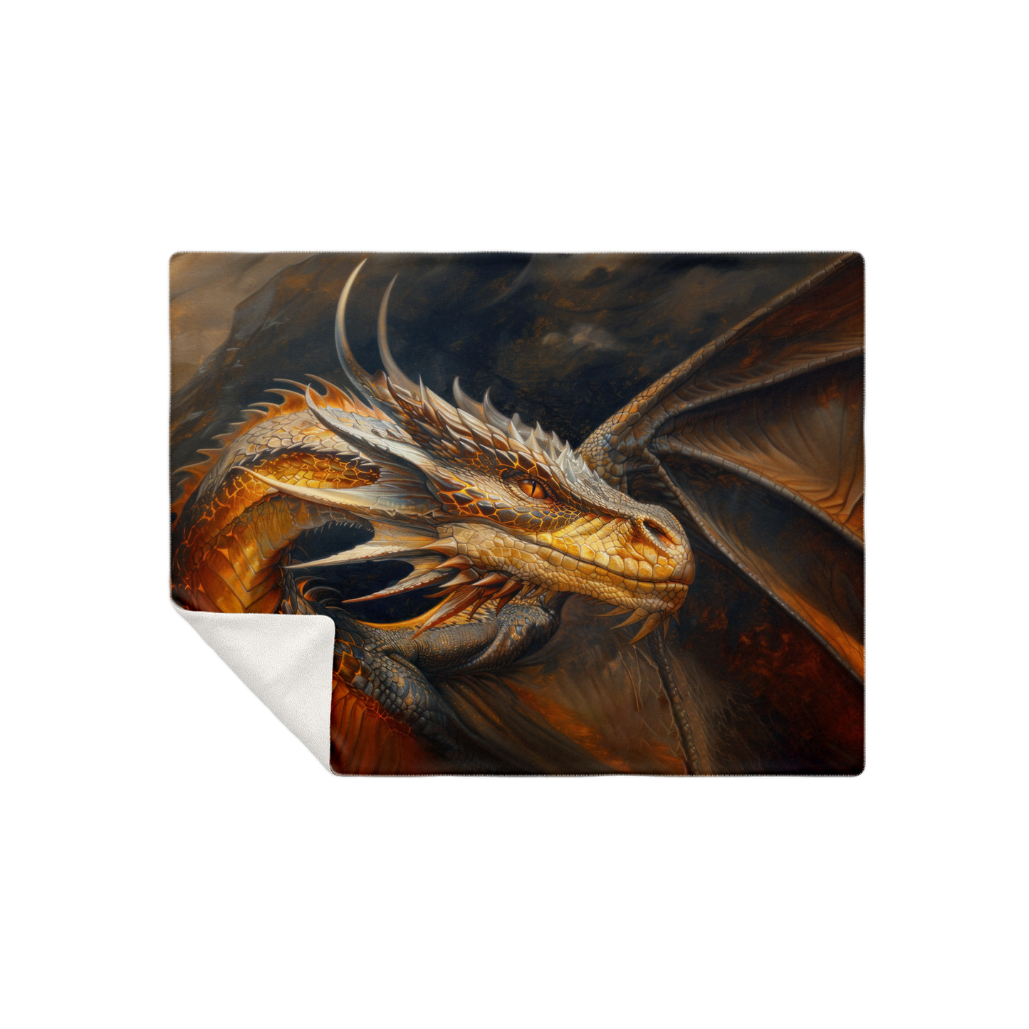 Fireheart - Grandfather Dragon Premium Microfleece Blanket