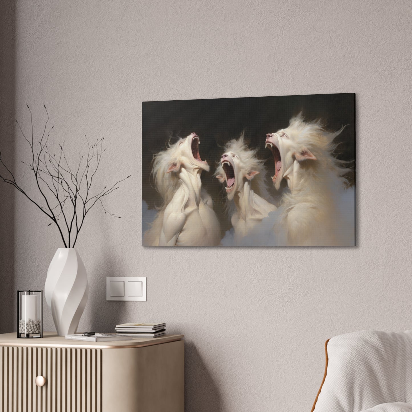 "Albino Werewolf Chorus"  Canvas Stretched, 0.75" - Print