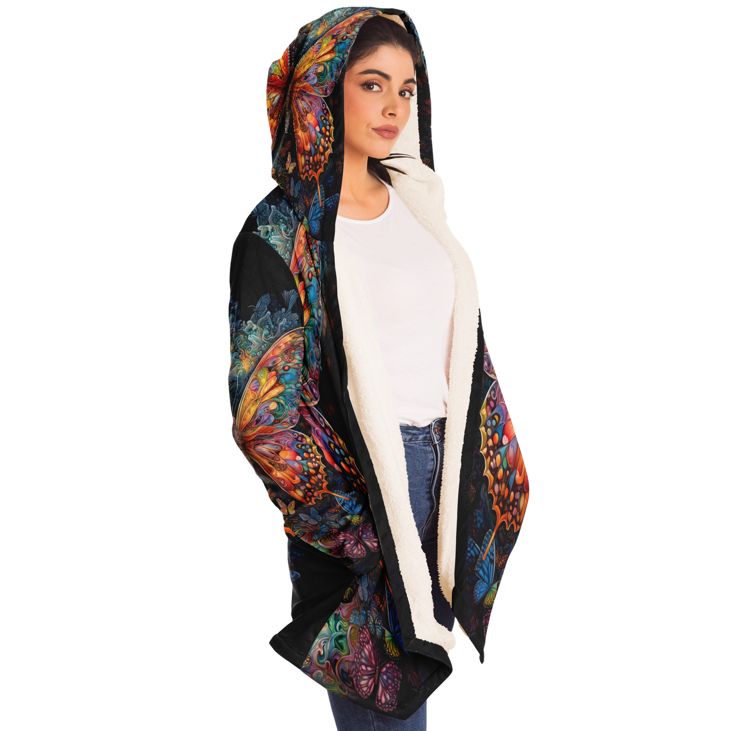 Psychedelic Monarch Microfleece Cloak