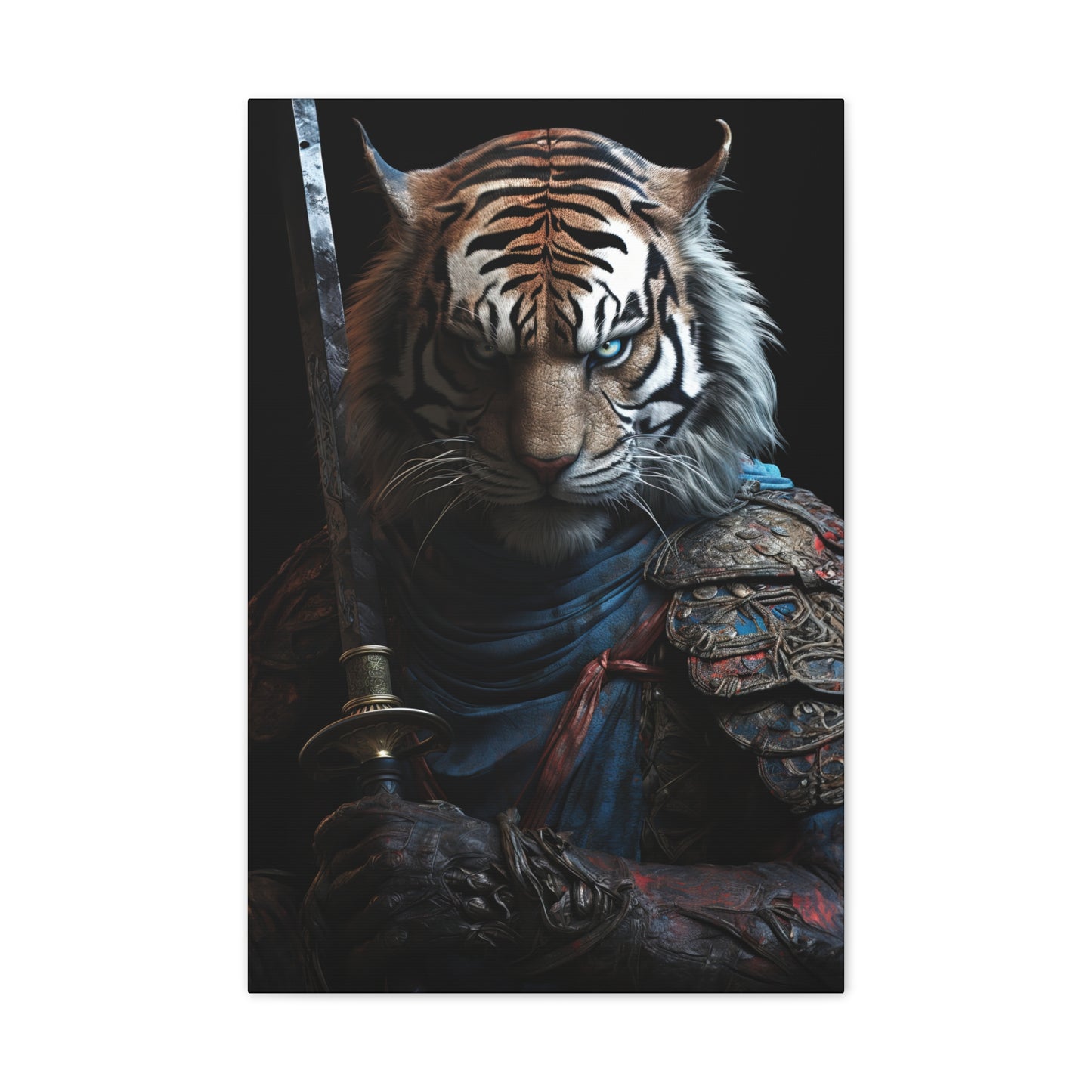 "Tiger Samurai" Canvas Stretched, 0.75" - Print