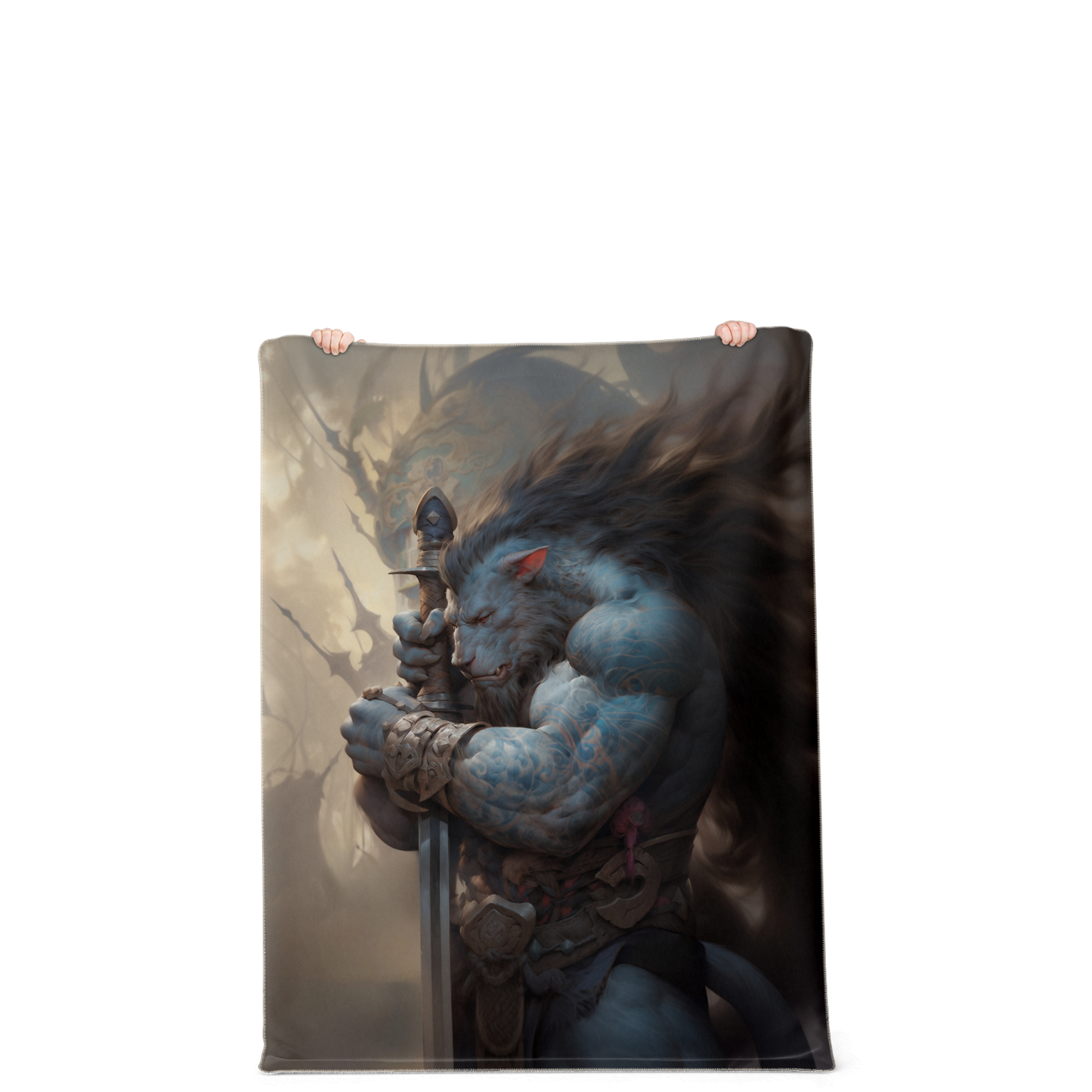 Werewolf Warrior Premium Microfleece Blanket