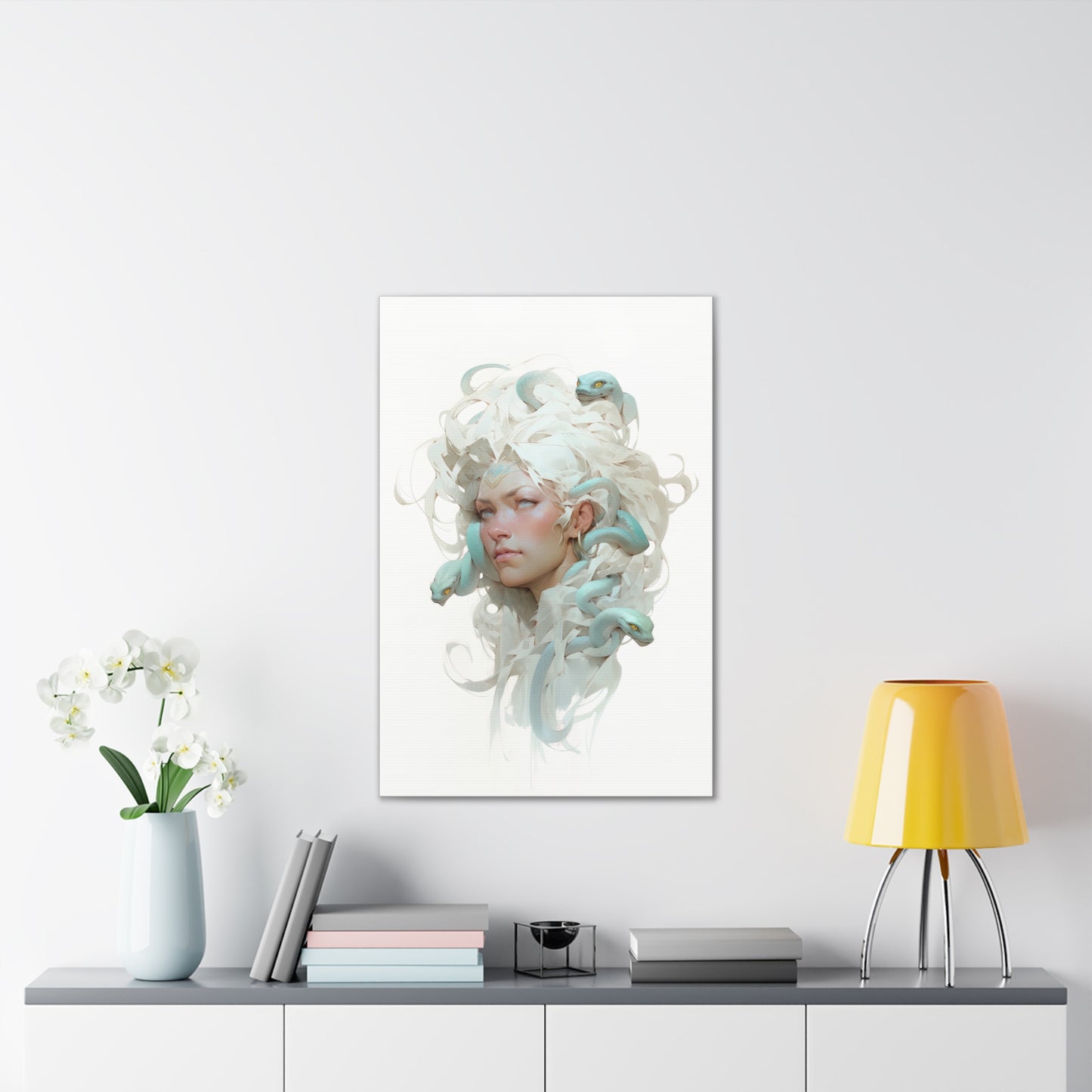 "White Medusa Queen" Canvas Stretched, 0.75" - Print