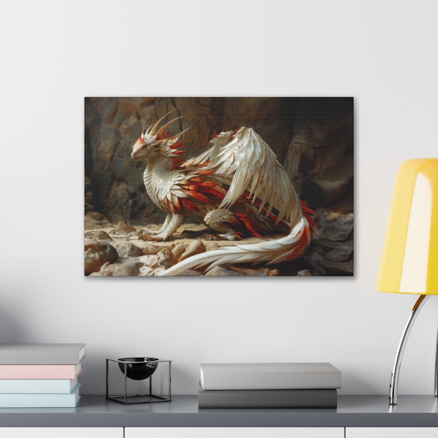 "Snowfire Dragon"  Canvas Stretched, 0.75" - Print