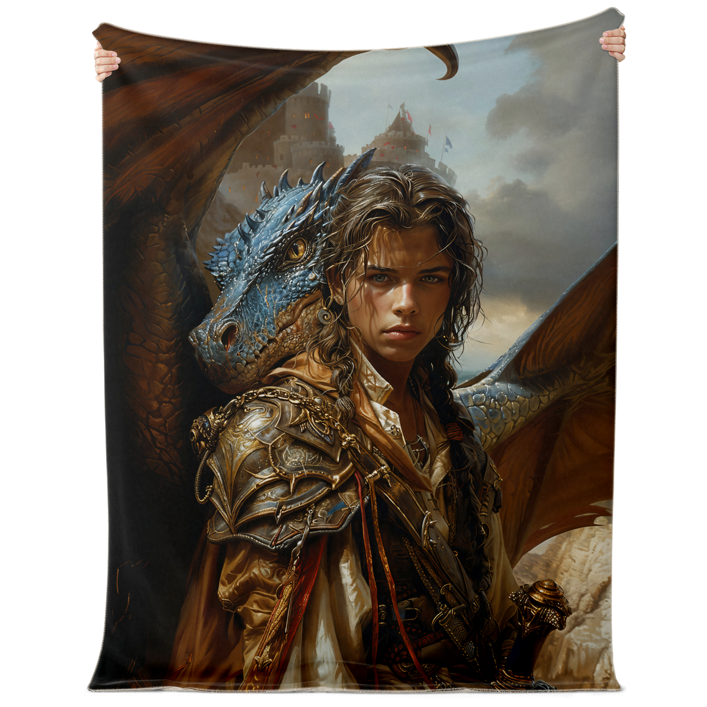 Adventurous Rogue And His Skyward Sidekick Premium Microfleece Blanket