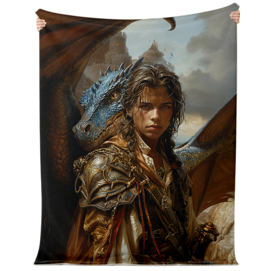 Adventurous Rogue And His Skyward Sidekick Premium Microfleece Blanket