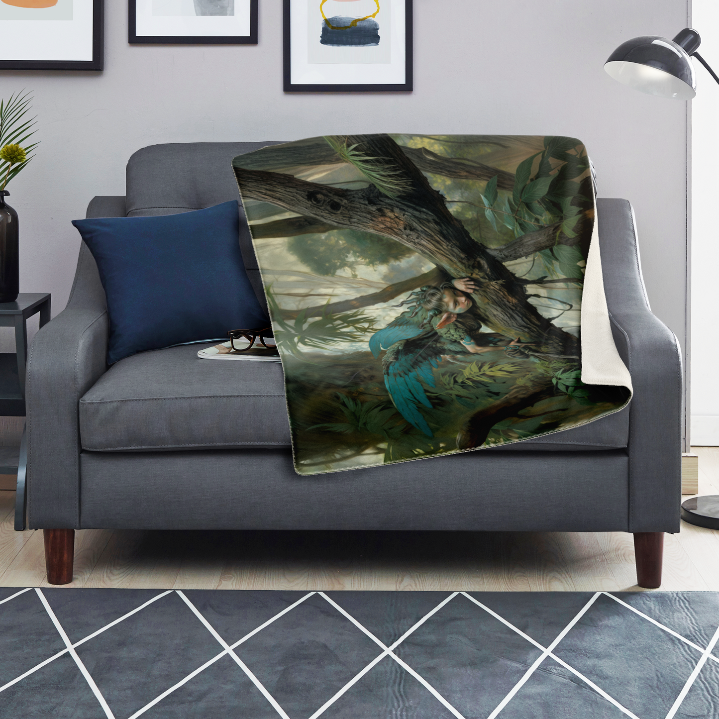 The Woodland Sprite’s Watcher Premium Microfleece Blanket