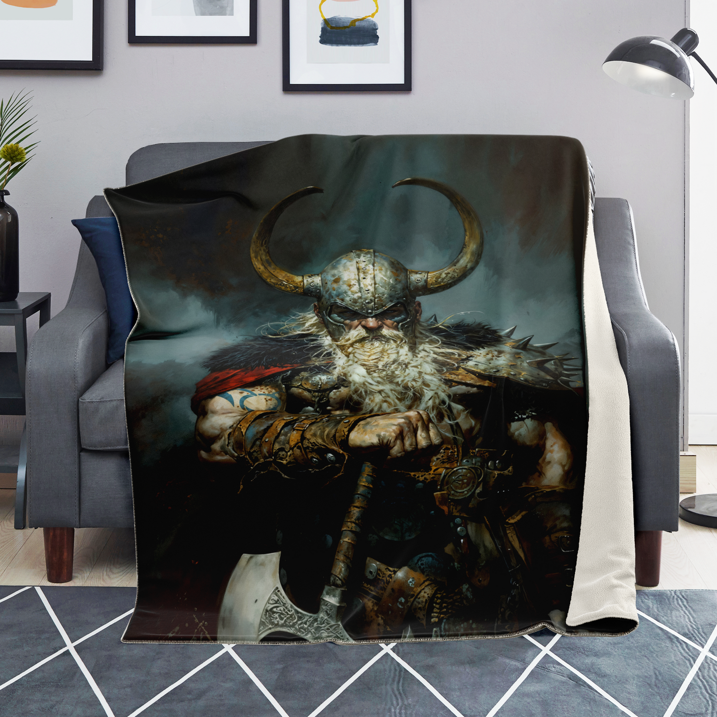 Battleworn Berserker Premium Microfleece Blanket