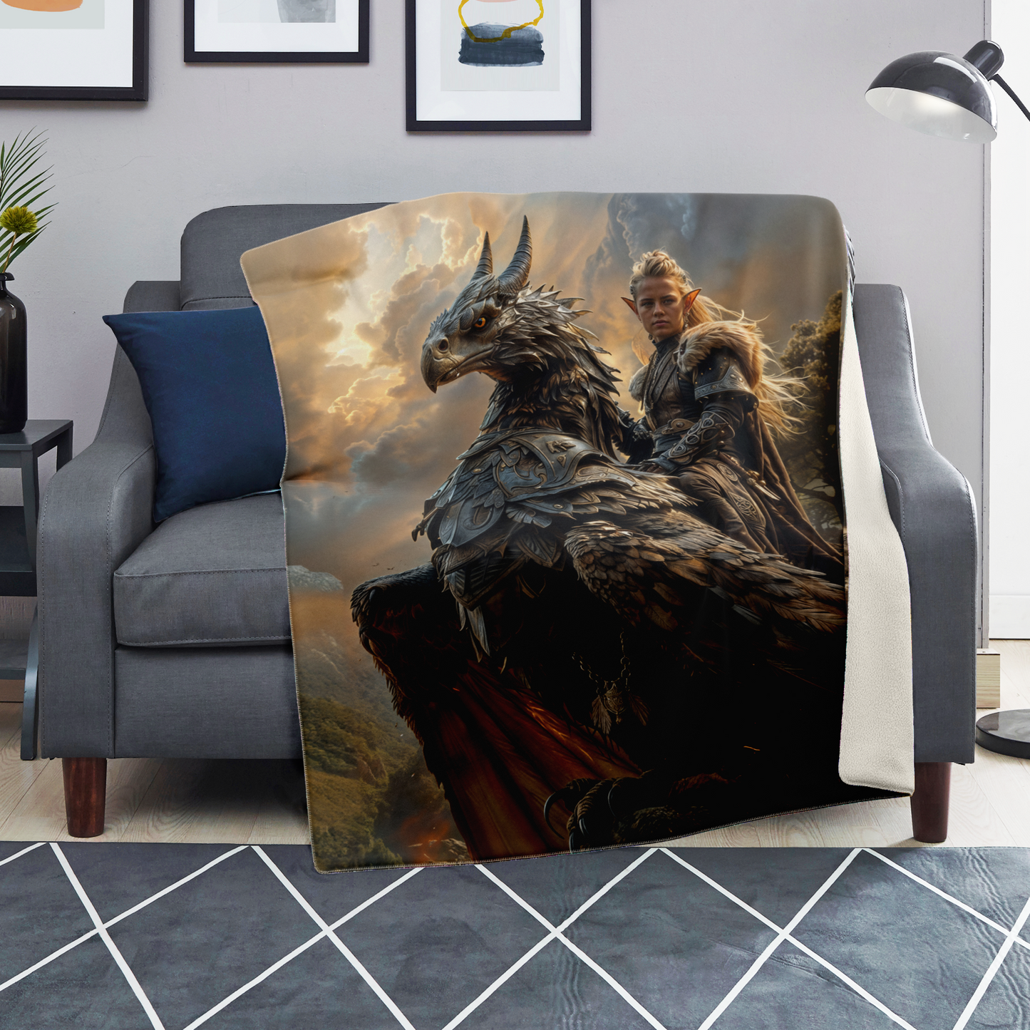 Black Rider Premium Microfleece Blanket