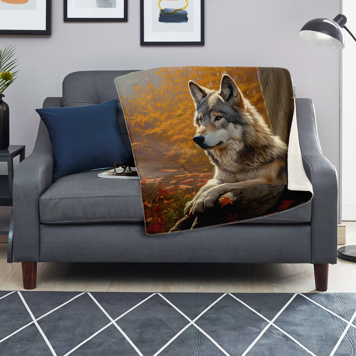 Watcher Wolf Microfleece Blanket