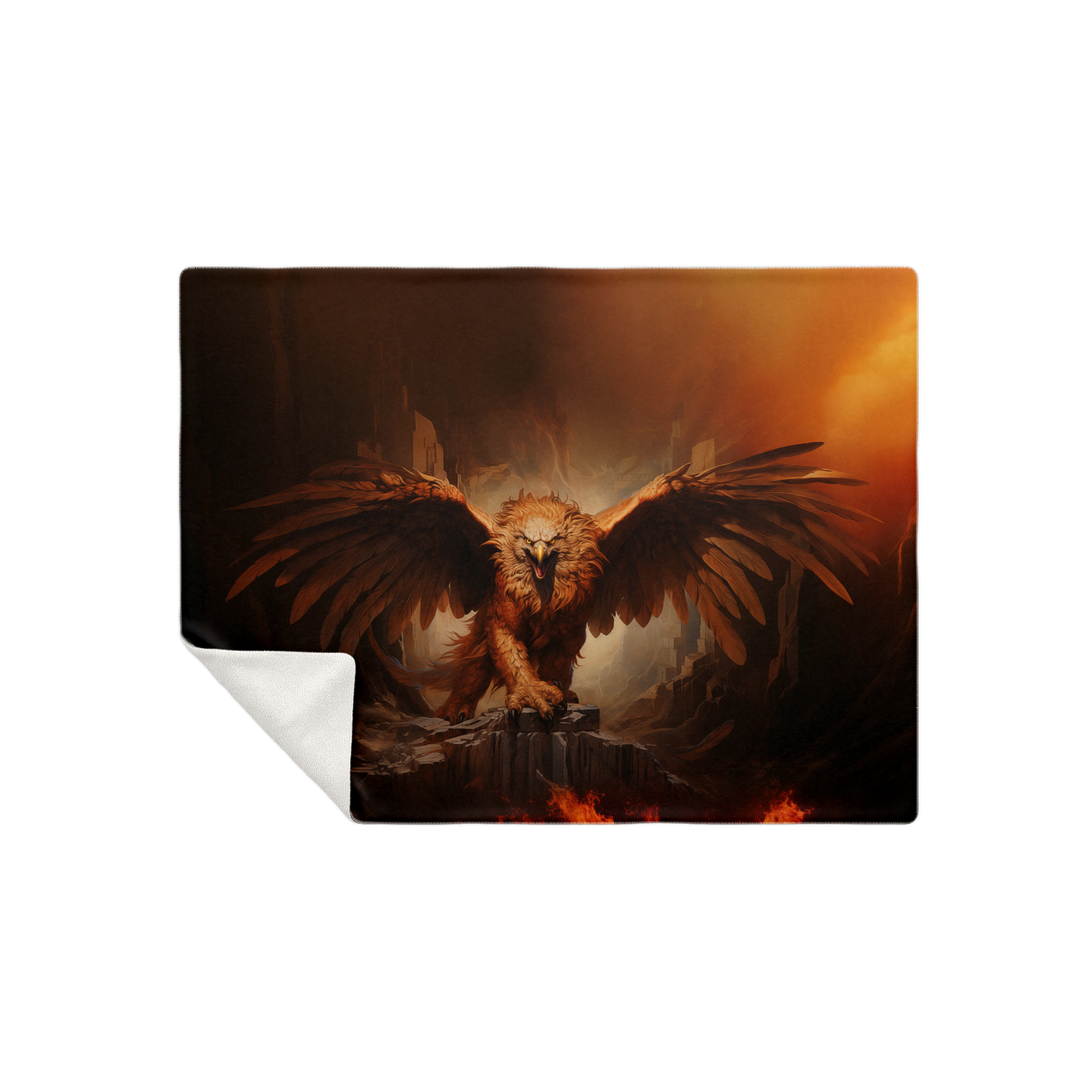 Inferno Griffon Premium Microfleece Blanket