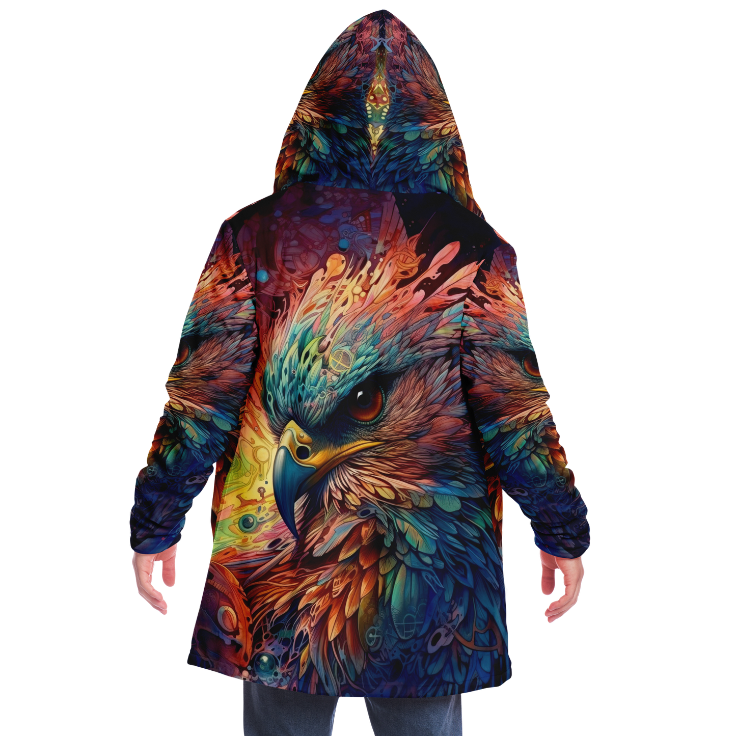 Rainbow Winged Falcon Microfleece Cloak