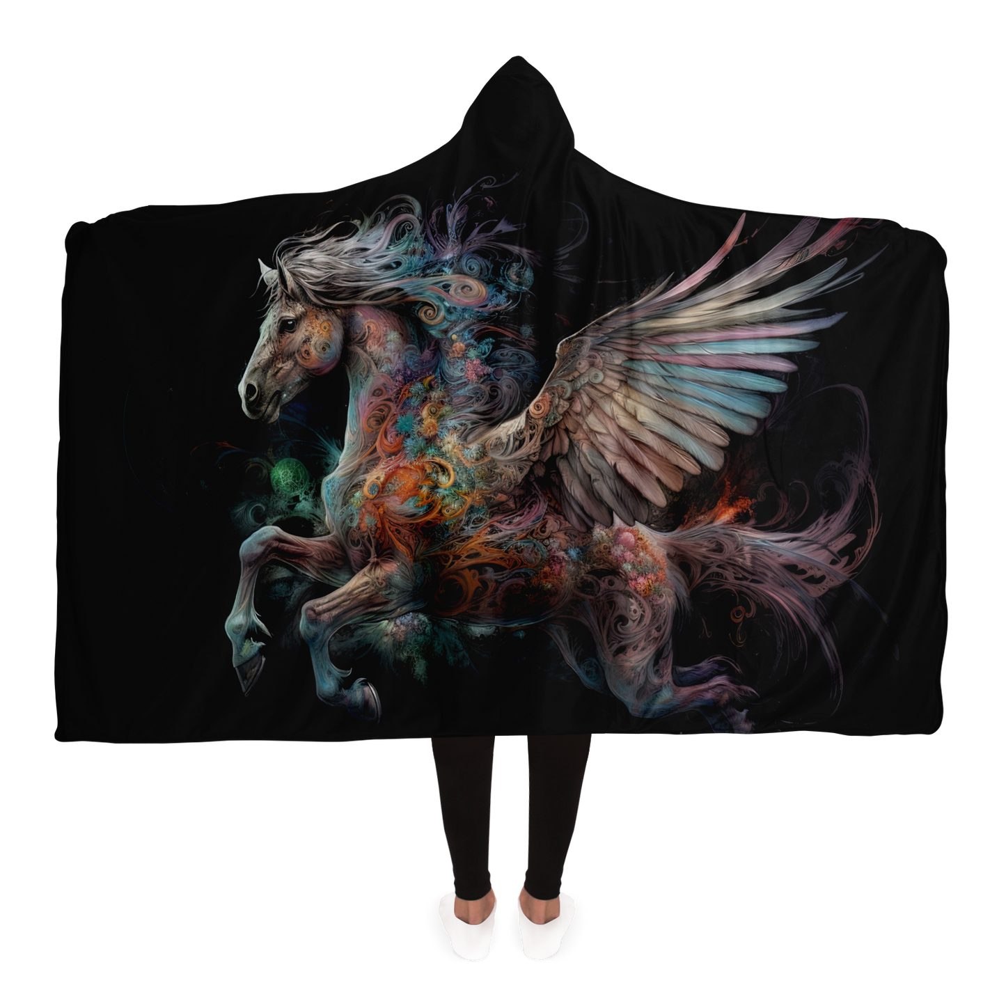 Rainbow Pegasus Hooded Blanket