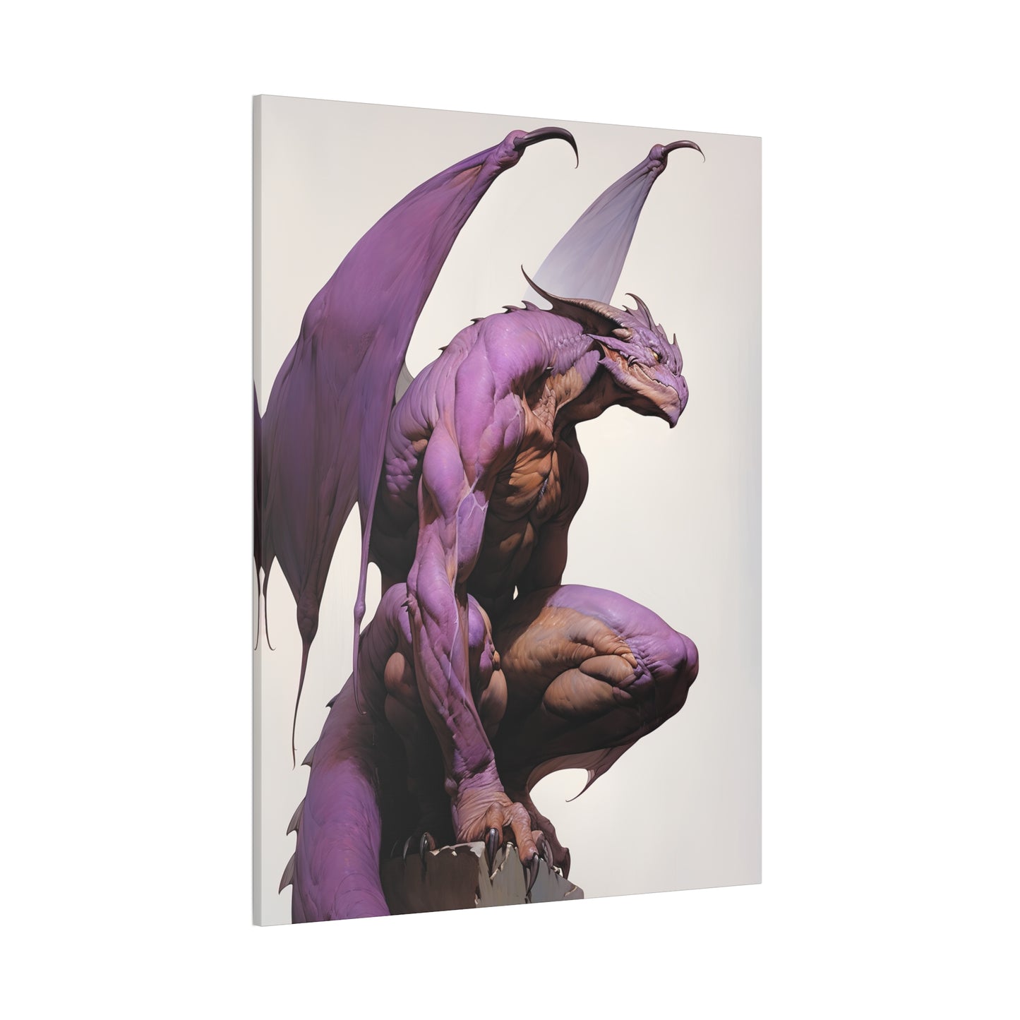 "Zephyrion The Violet Winged Draconian" Canvas Stretched, 0.75" - Print