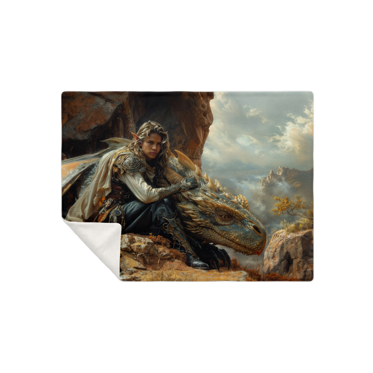 Clifftop Contemplation Premium Microfleece Blanket