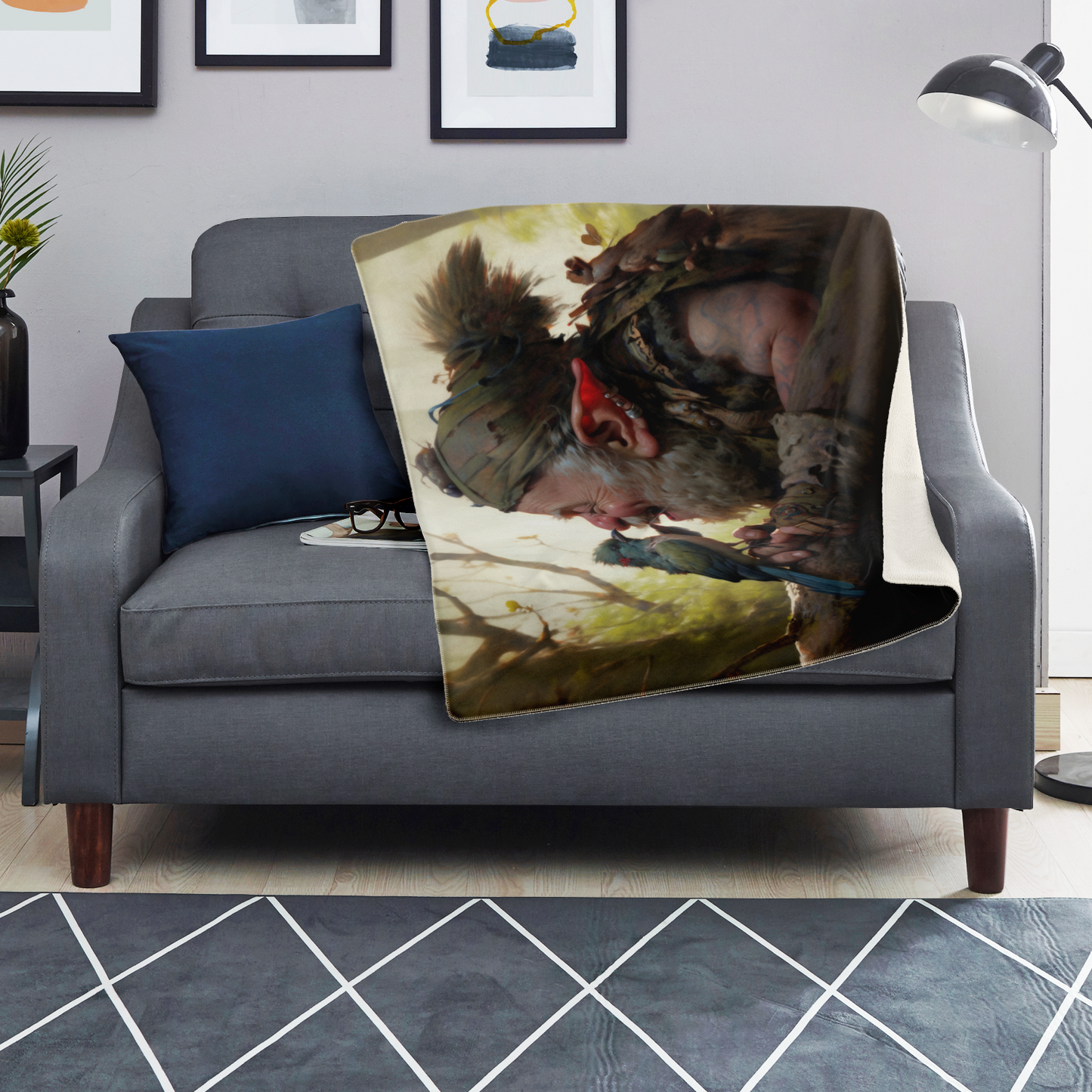 Feathered Jester Premium Microfleece Blanket