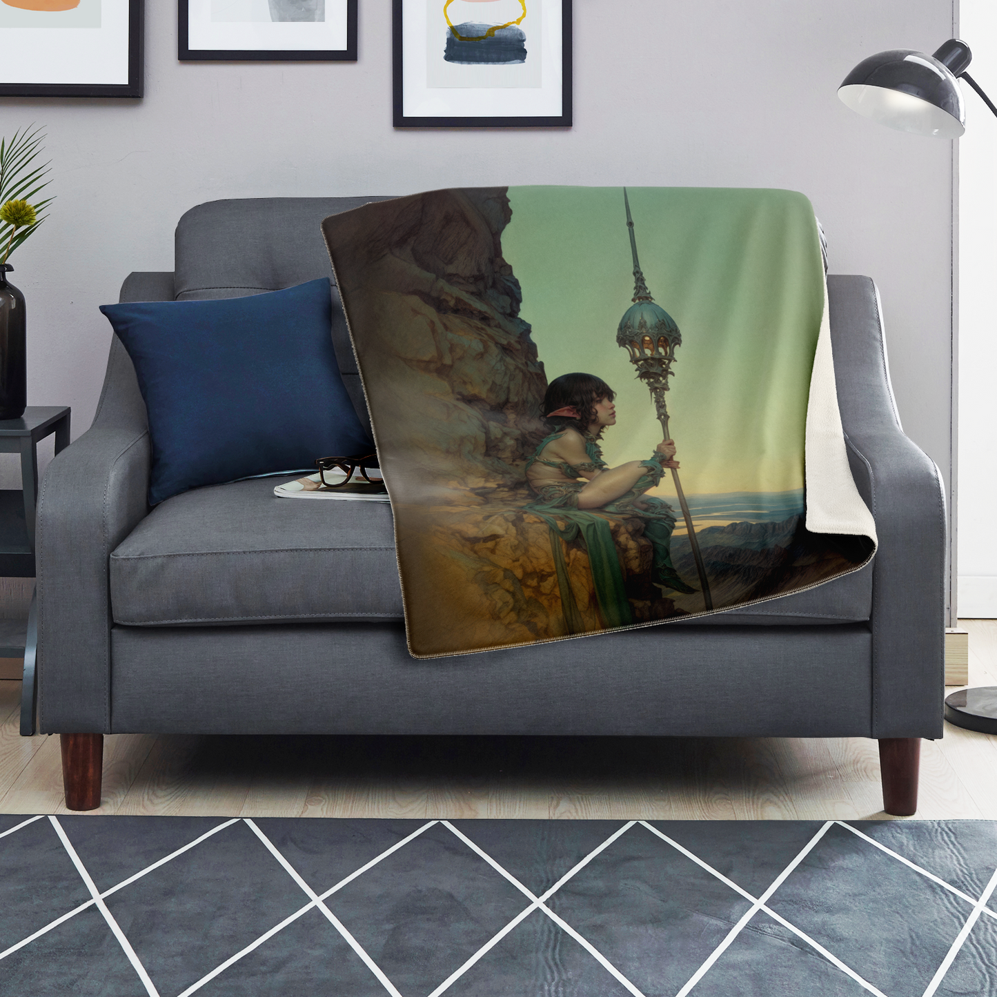 Keeper of the Celestial Flame Premium Microfleece Blanket