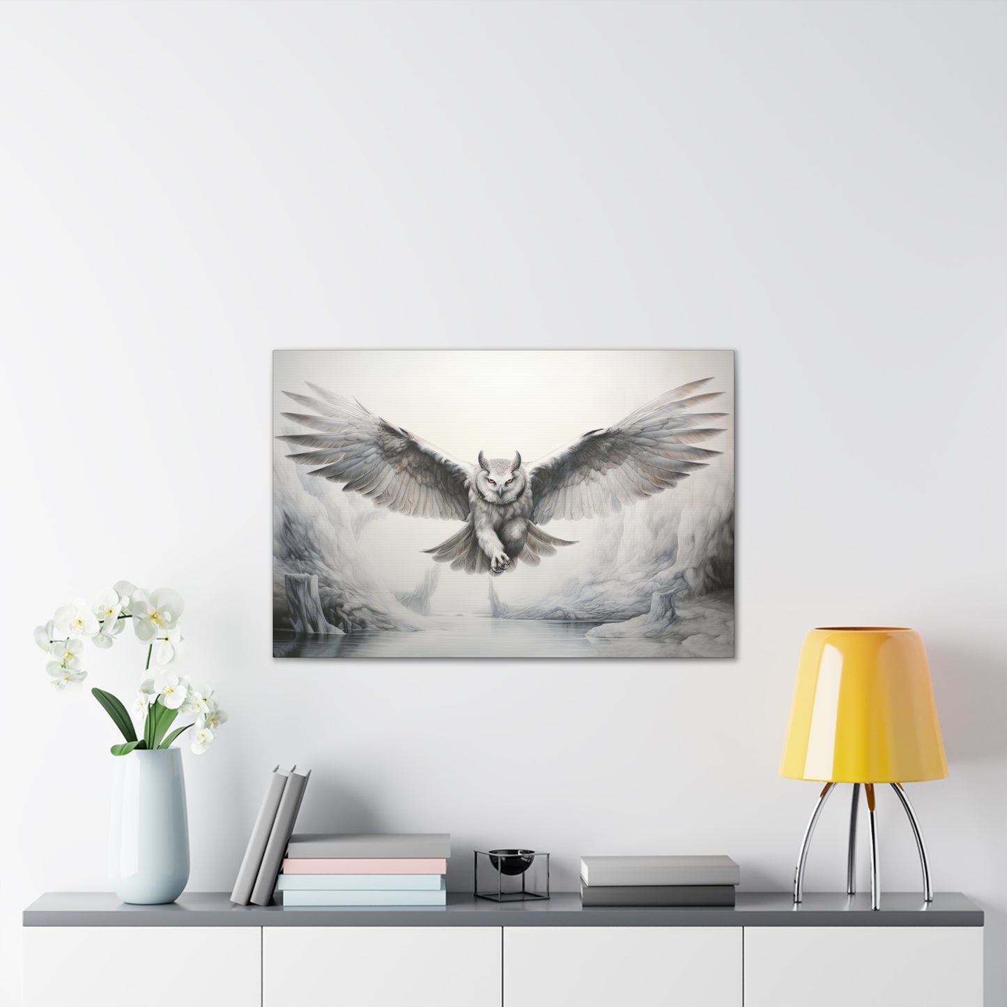 "Snowdrify Owl"  Canvas Stretched, 0.75" - Print