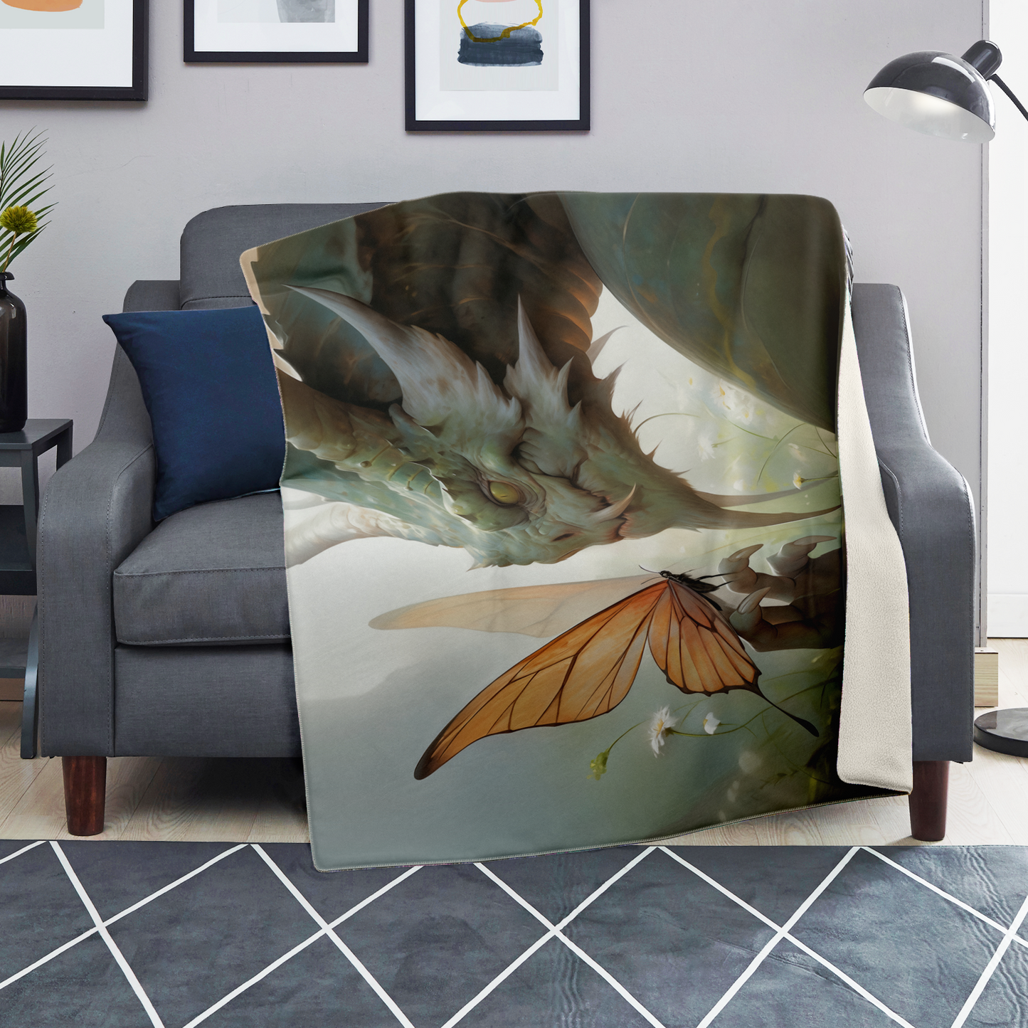 Fire and Flutter Premium Microfleece Blanket