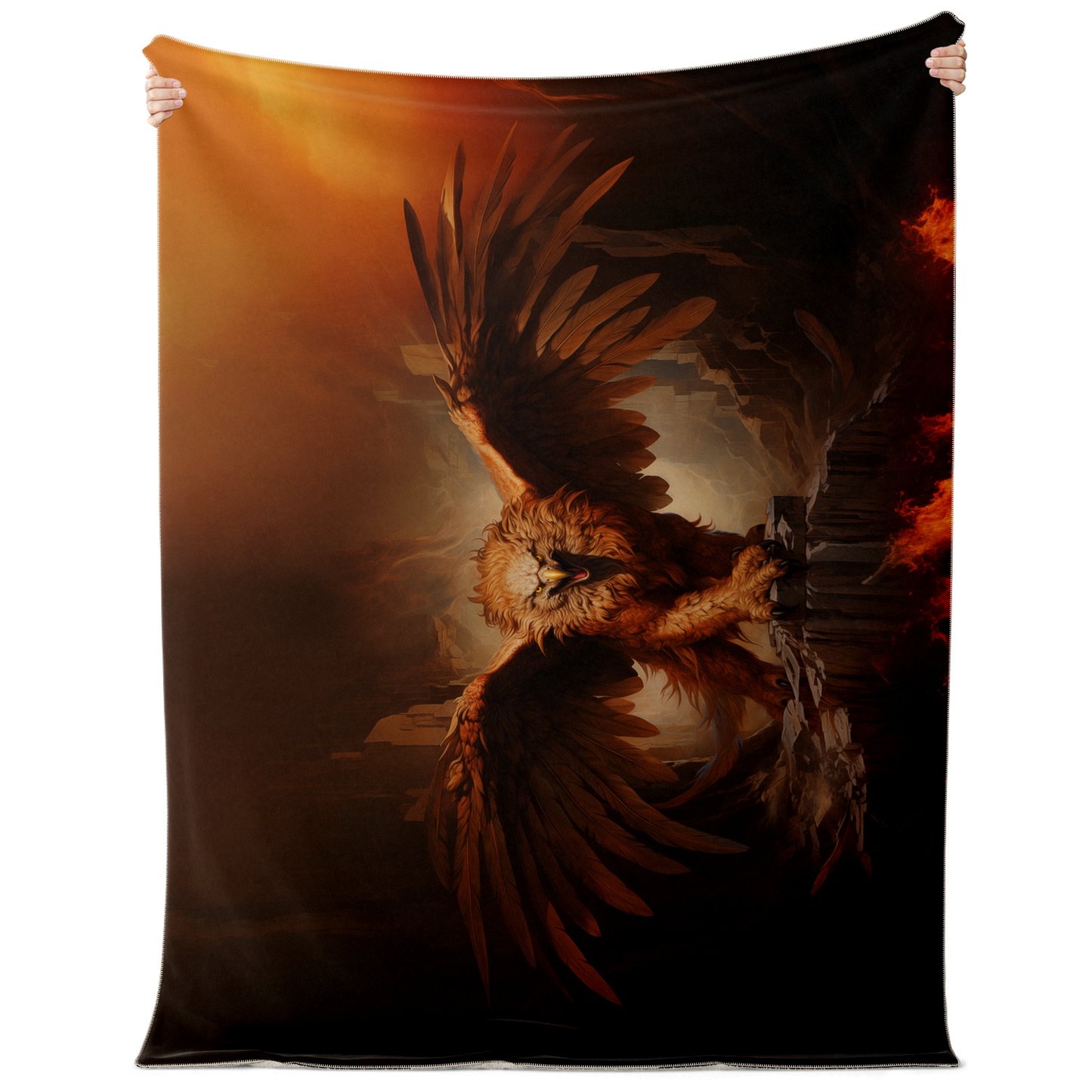 Inferno Griffon Premium Microfleece Blanket