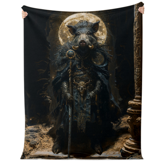 Shadowtusk Shaman Premium Microfleece Blanket