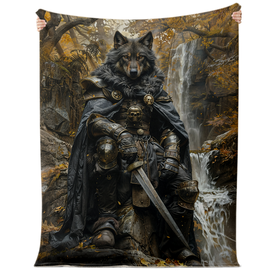 Dark Wolf Premium Microfleece Blanket