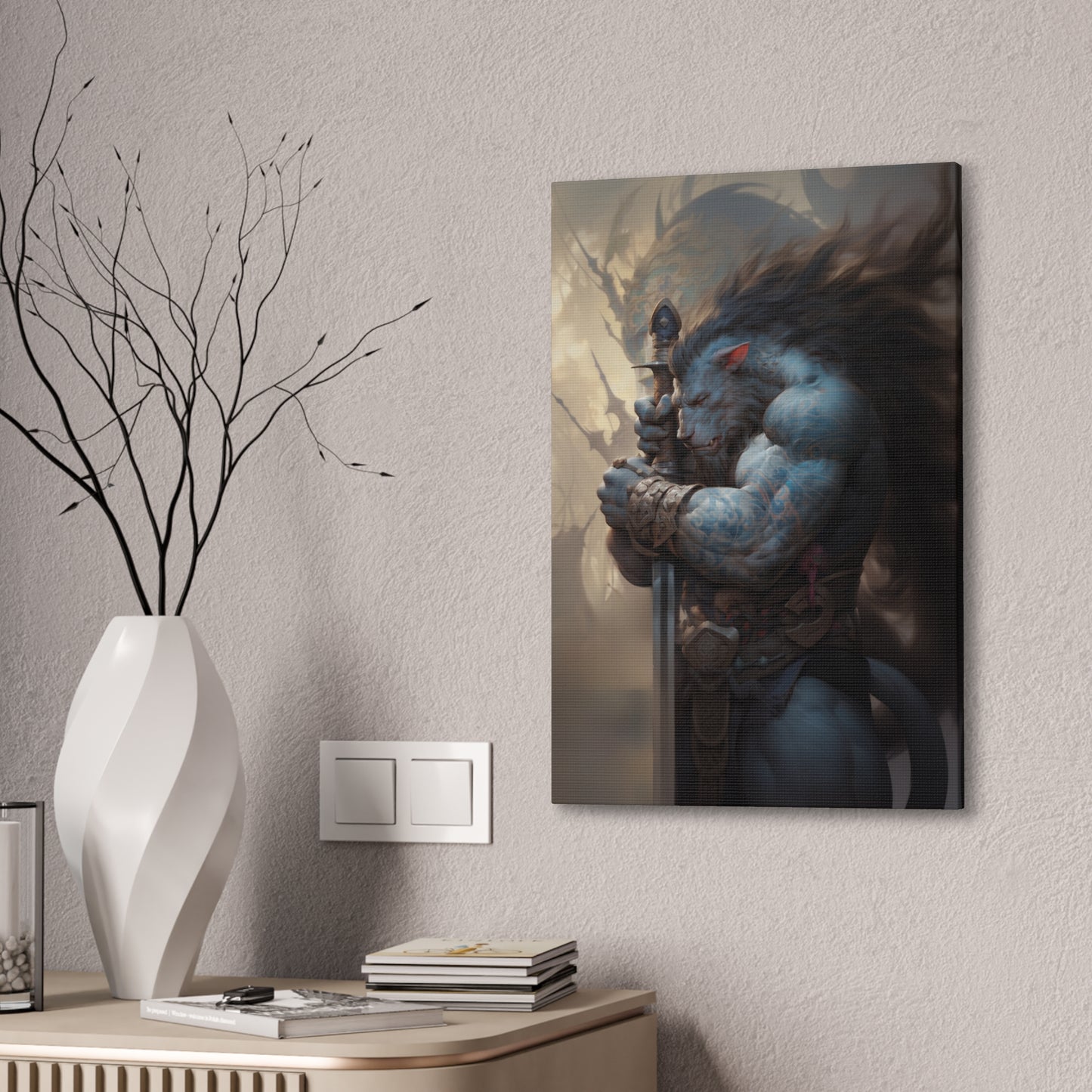 "Werewolf Warrior" Canvas Stretched, 0.75" - Print