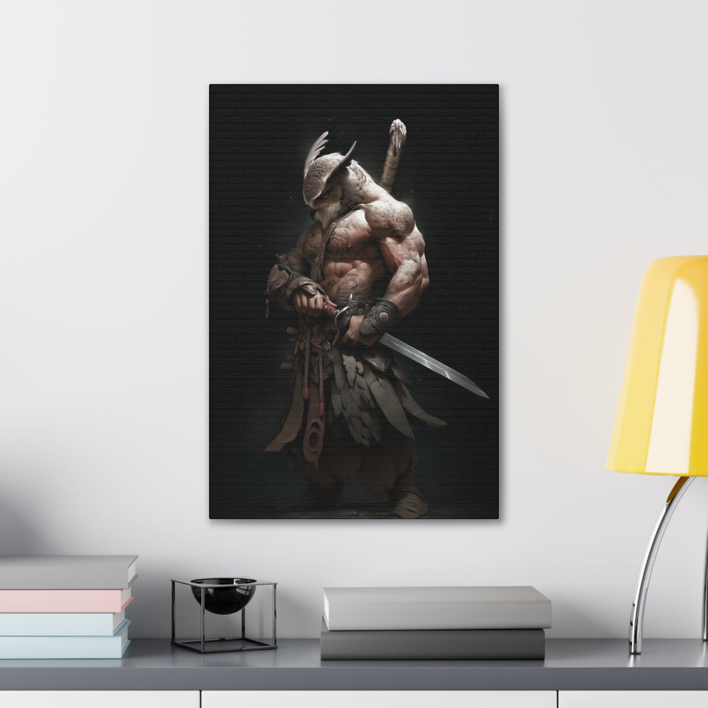 "Owl Hybrid Warrior" Canvas Stretched, 0.75" - Print