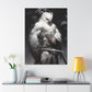 "Dark Brown & White Falcon Owl Samurai" Canvas Stretched, 0.75" - Print