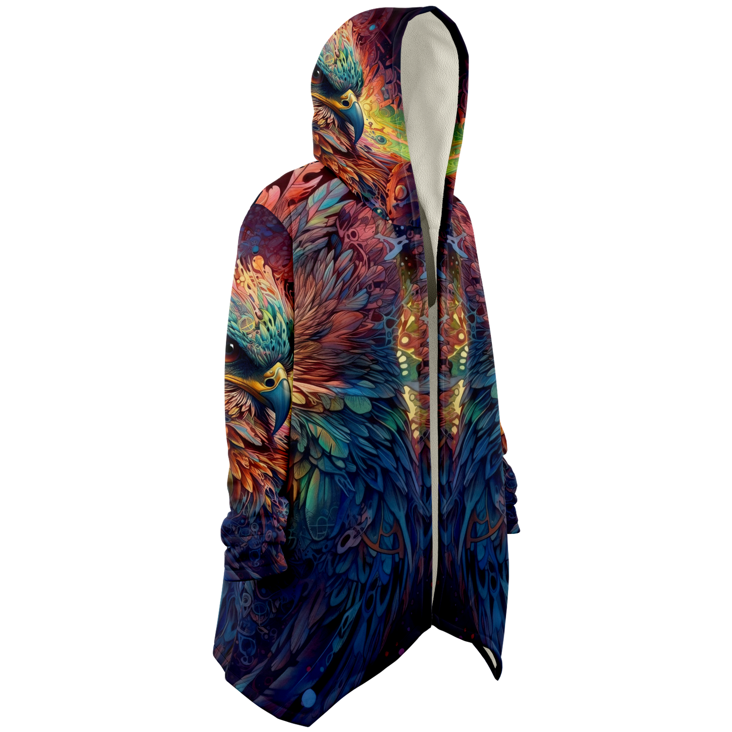 Rainbow Winged Falcon Microfleece Cloak