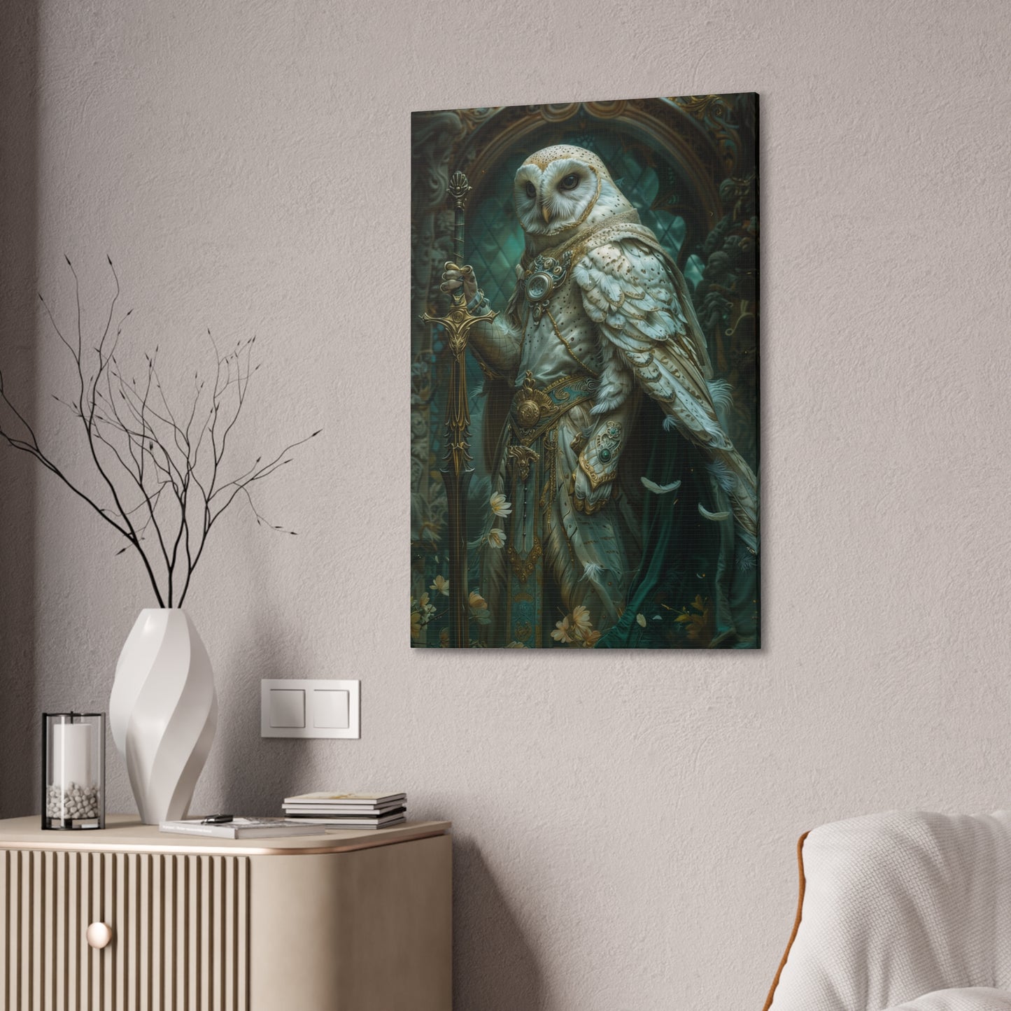 "Whitewing Of The Feathered Dawn" Canvas Stretched, 0.75" - Print