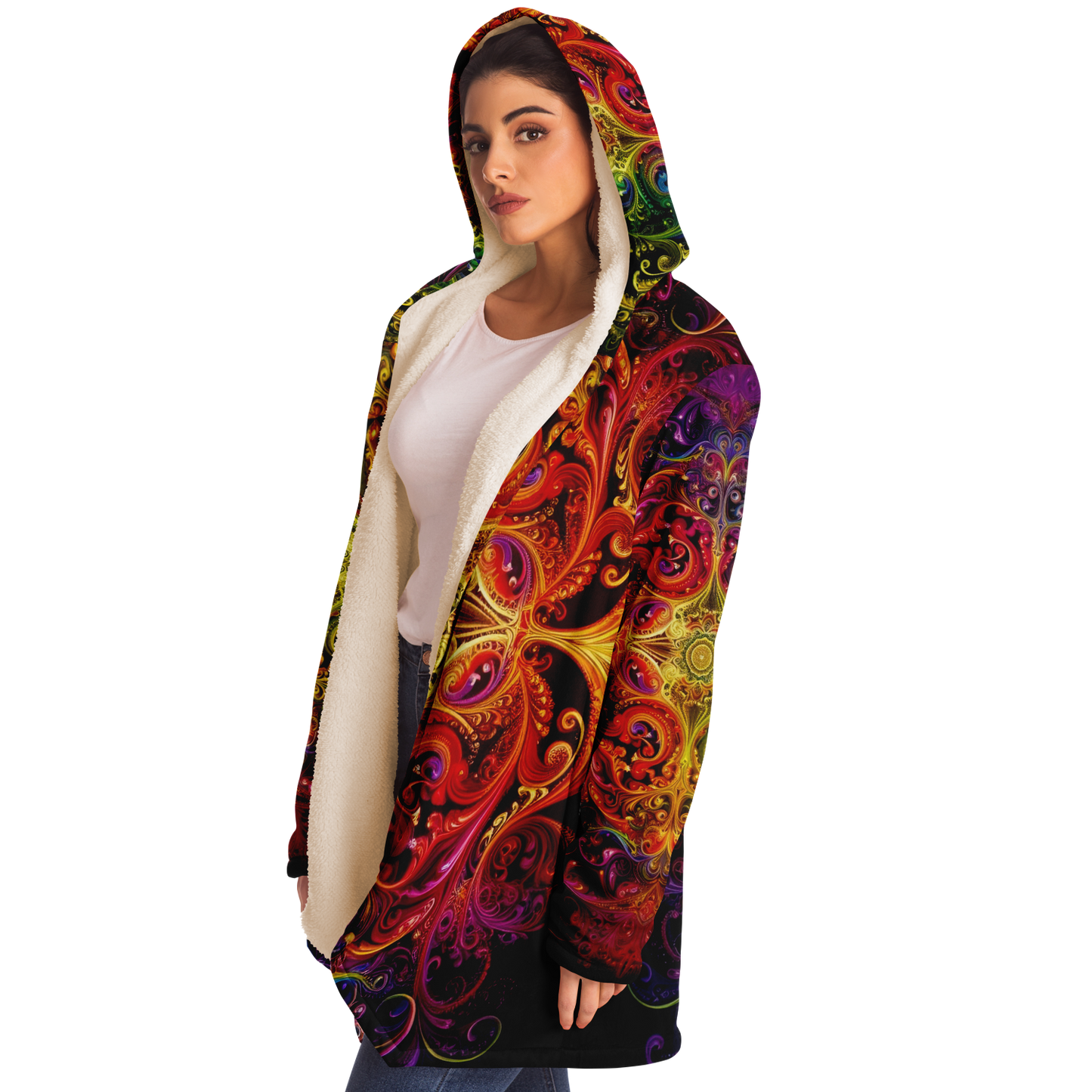 Rainbow Lace Microfleece Festival Cloak