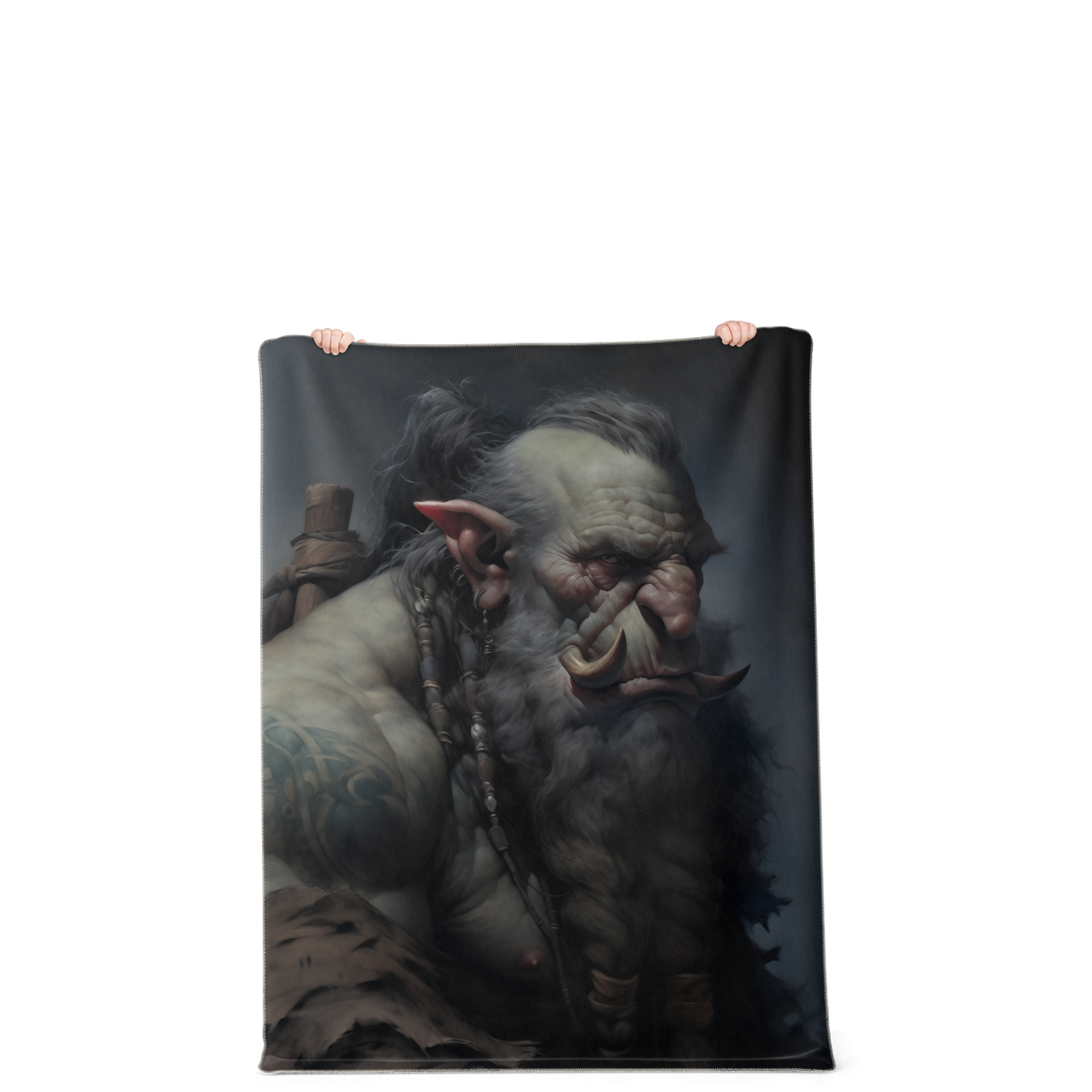 Troll Warrior Portrait Premium Microfleece Blanket