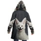 Happy White Fennec Fox Microfleece Cloak