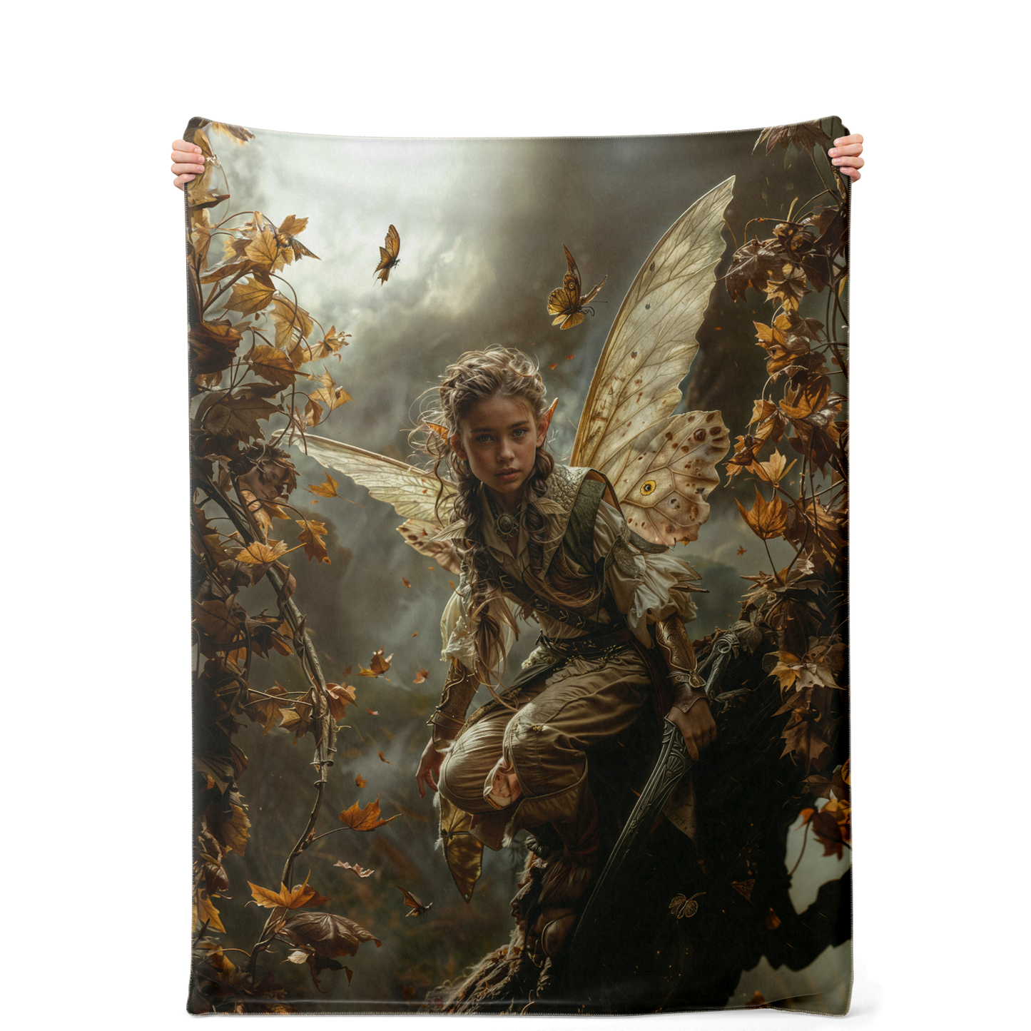 Autumns Winged Watcher Premium Microfleece Blanket