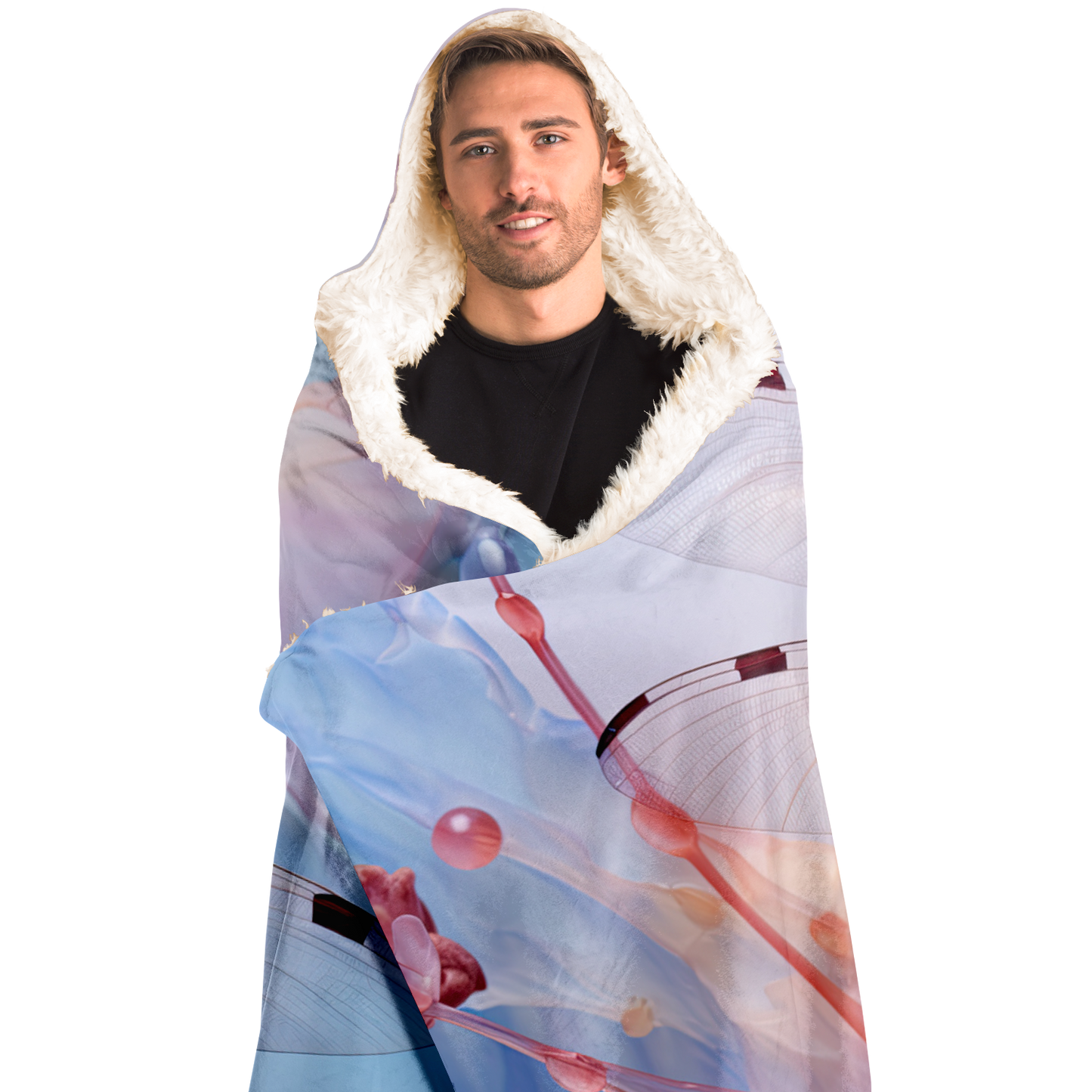 Indigo Glider Dragonfly Hooded Blanket