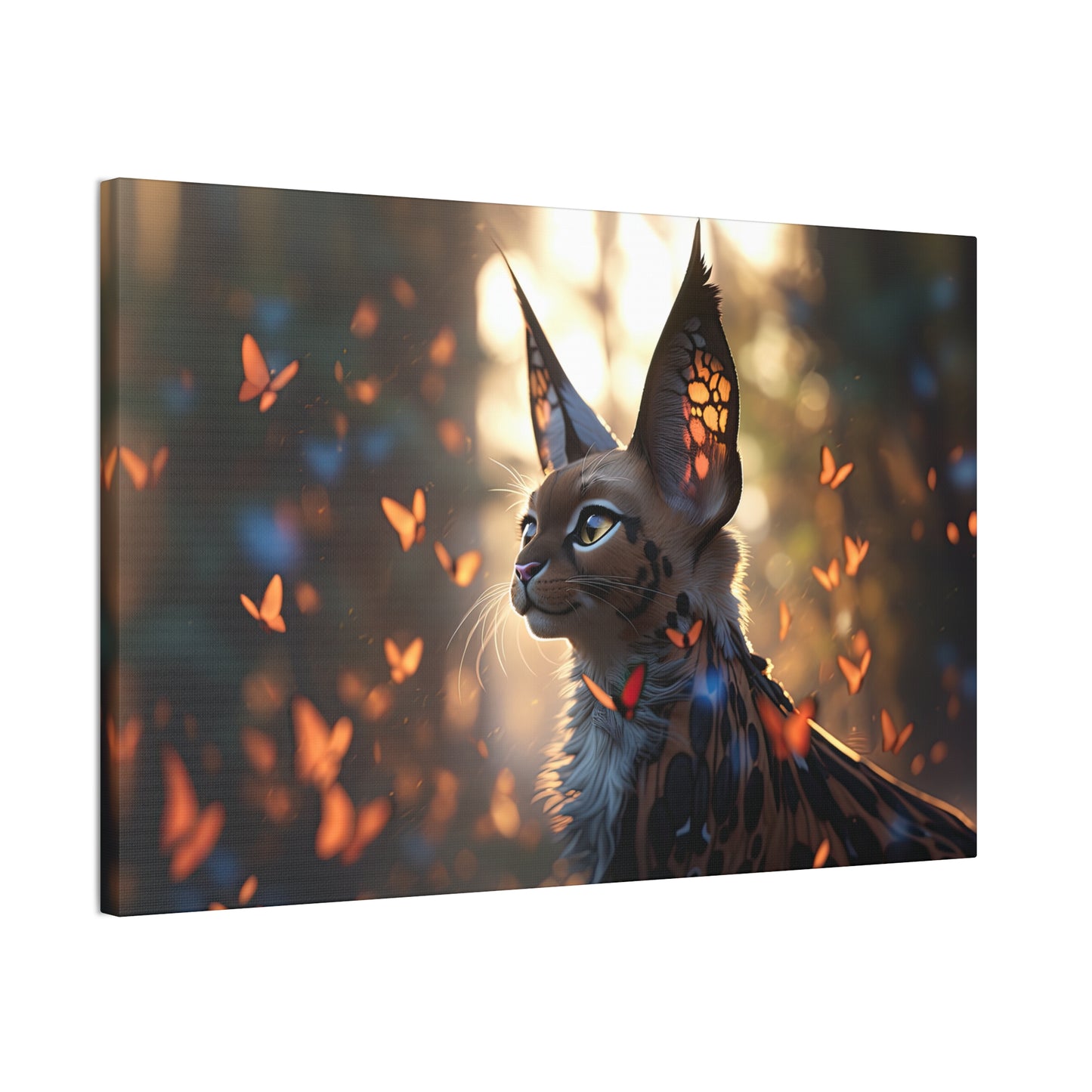 "Butterfly Cat"  Canvas Stretched, 0.75" - Print