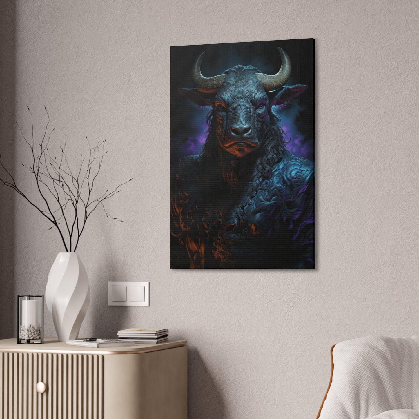 "Shadows Defender Minotaur" Canvas Stretched, 0.75" - Print