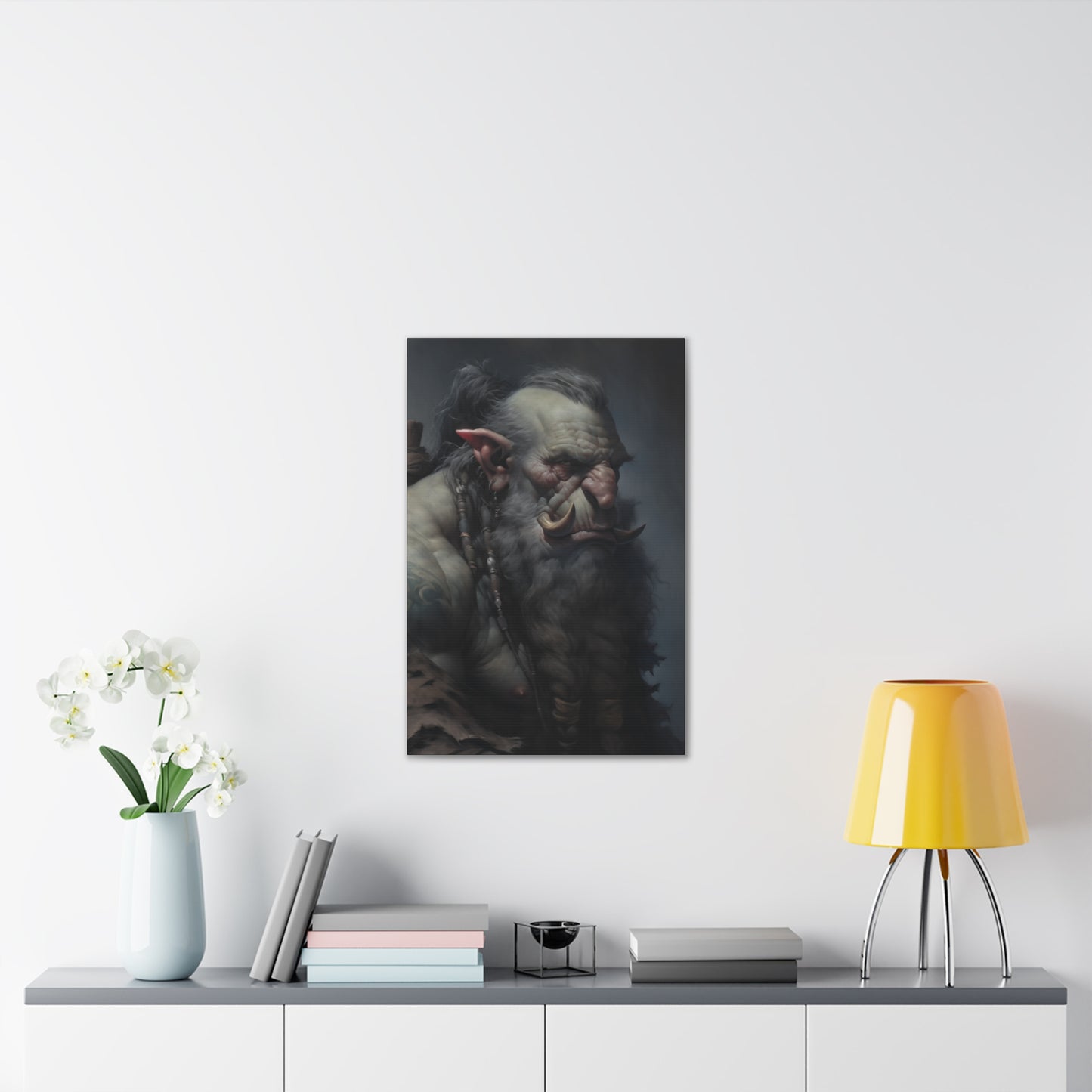 "Troll Warrior Portrait" Canvas Stretched, 0.75" - Print